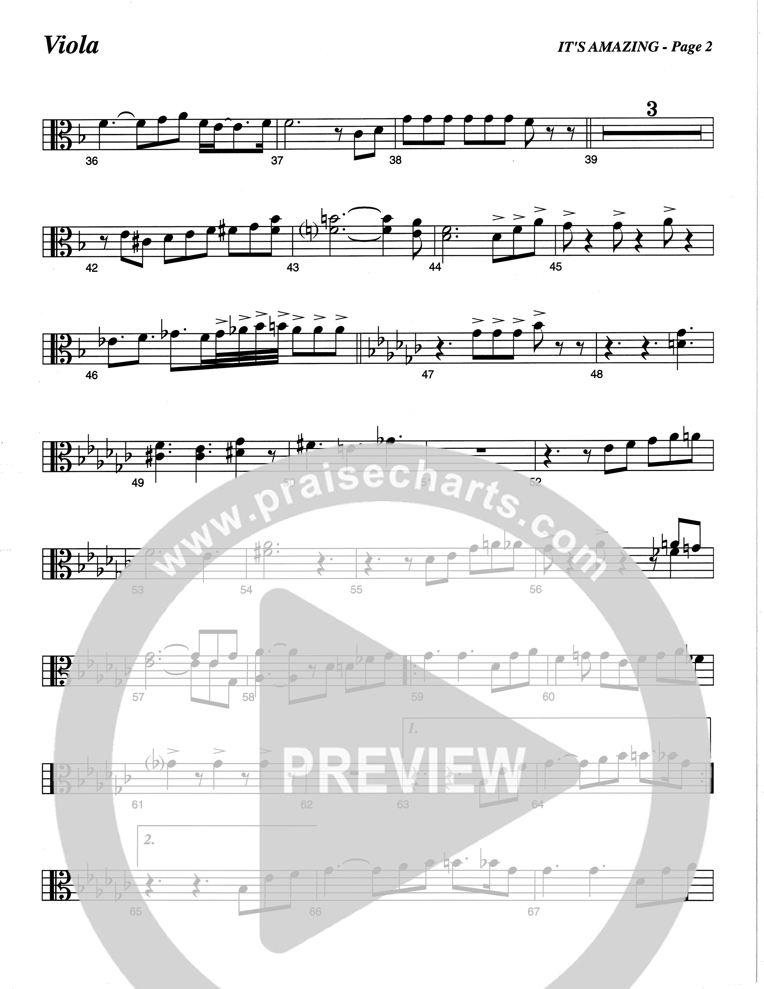 It's Amazing (Choral Anthem SATB) Viola (The Brooklyn Tabernacle Choir / Arr. Carol Cymbala / Orch. Oliver Wells)