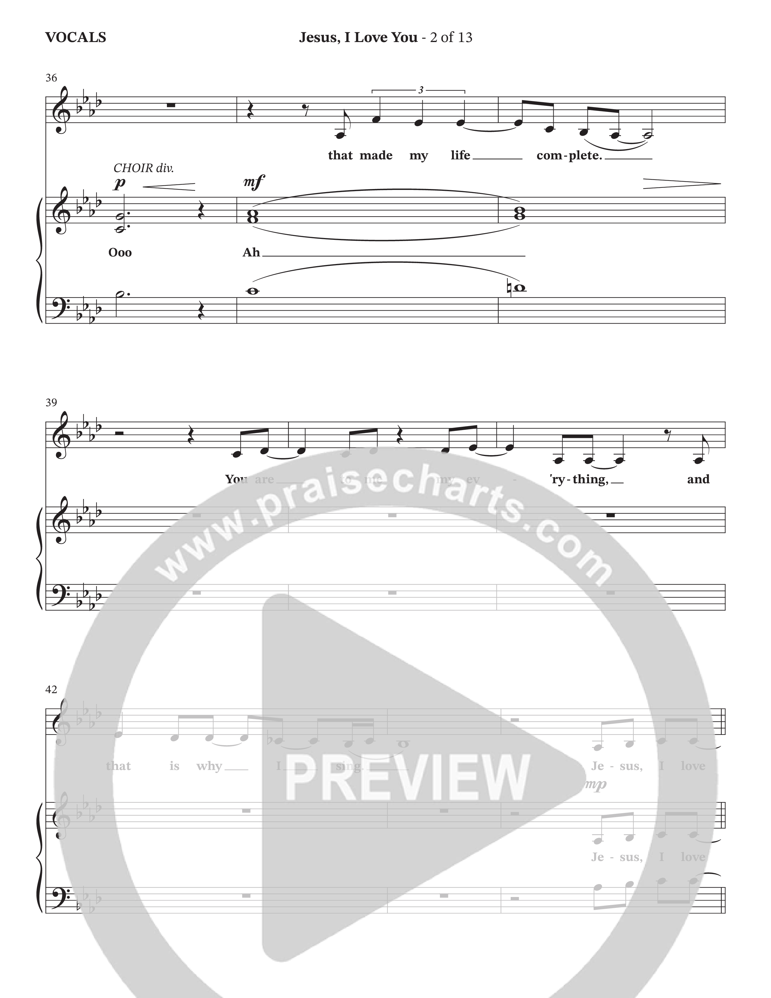 Jesus I Love You (Choral Anthem SATB) Choir Sheet (SATB) (The Brooklyn Tabernacle Choir / Arr. Carol Cymbala / Orch. Lari Goss)