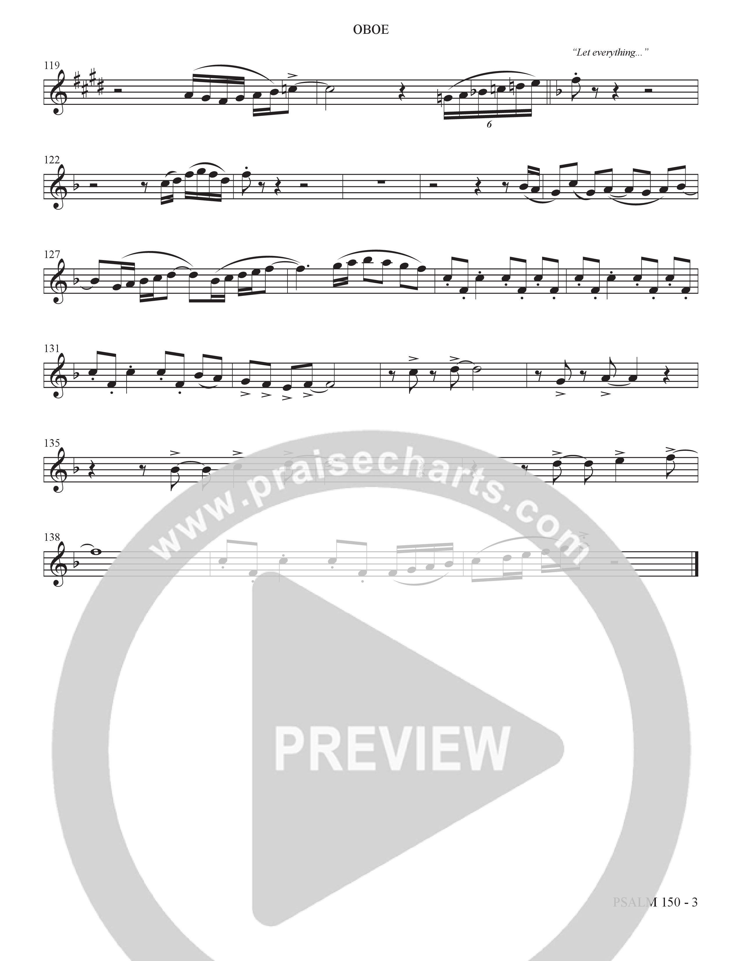 Psalm 150 (Choral Anthem SATB) Oboe (The Brooklyn Tabernacle Choir / Brandon Camphor / Arr. Carol Cymbala / Orch. Bradley Knight)