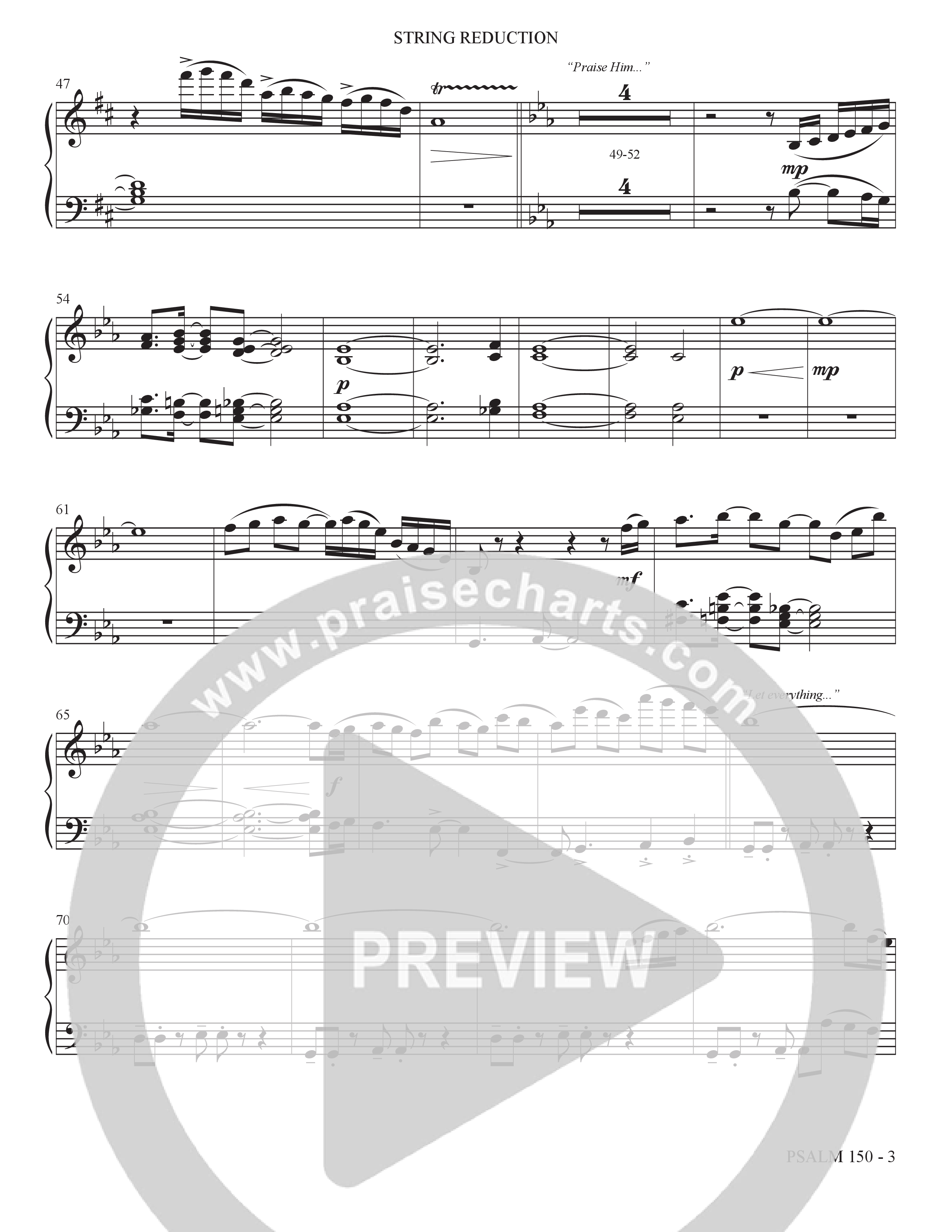 Psalm 150 (Choral Anthem SATB) String Reduction (The Brooklyn Tabernacle Choir / Brandon Camphor / Arr. Carol Cymbala / Orch. Bradley Knight)