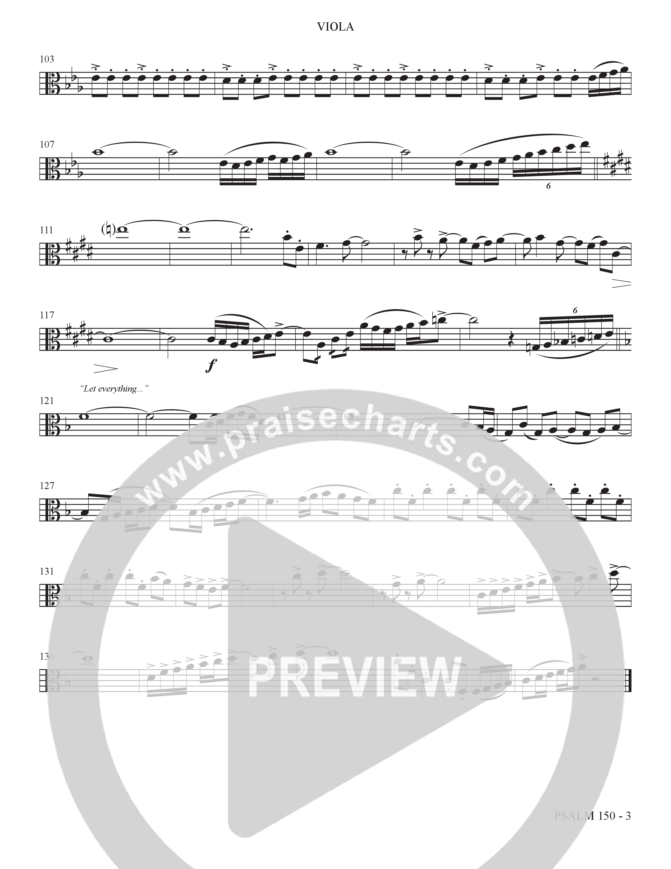 Psalm 150 (Choral Anthem SATB) Viola (The Brooklyn Tabernacle Choir / Brandon Camphor / Arr. Carol Cymbala / Orch. Bradley Knight)