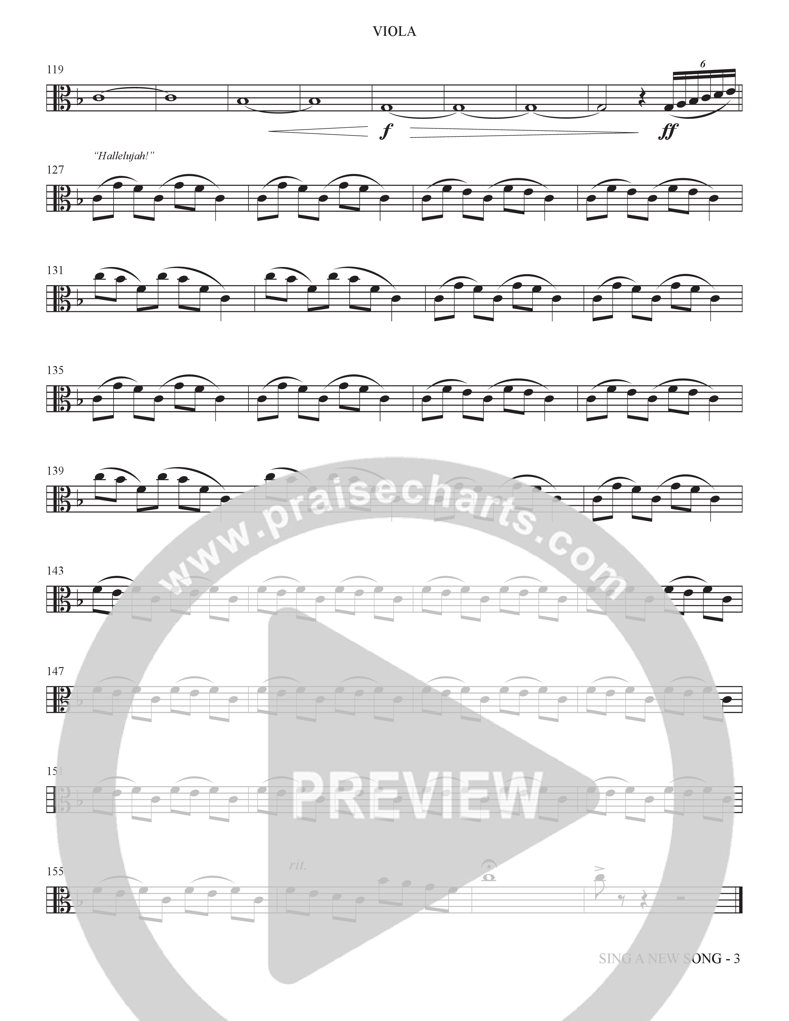 Sing A New Song (Choral Anthem SATB) Viola (The Brooklyn Tabernacle Choir / Arr. Carol Cymbala / Orch. Bradley Knight)