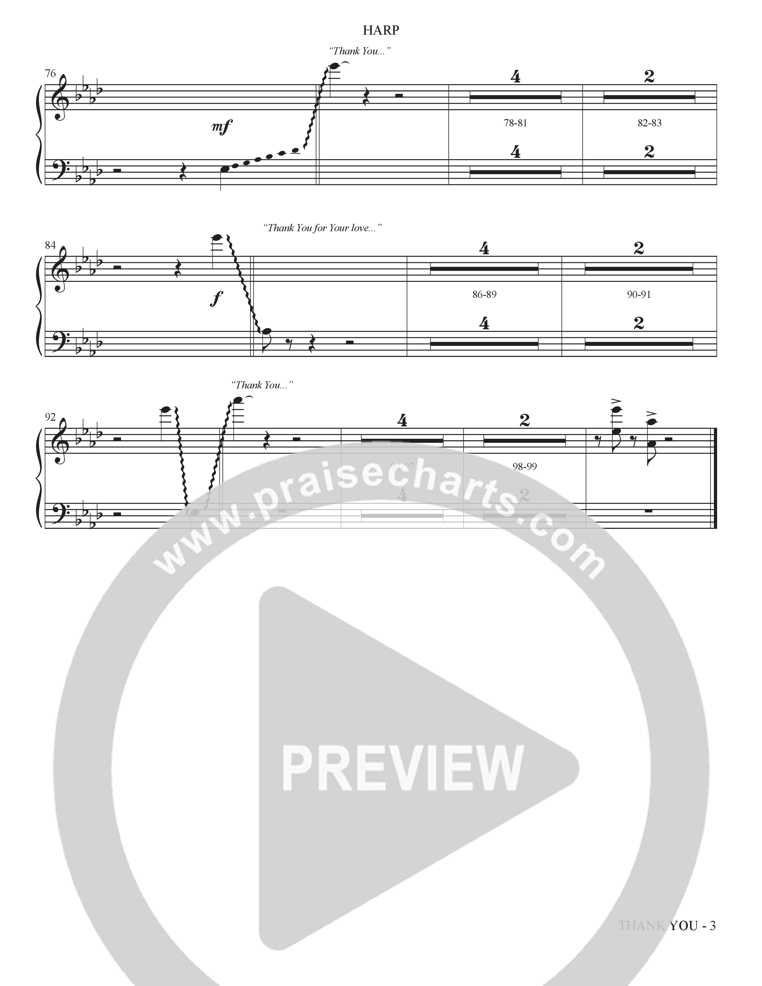 Thank You (Choral Anthem SATB) Harp (The Brooklyn Tabernacle Choir / Arr. Carol Cymbala / Orch. Bradley Knight)