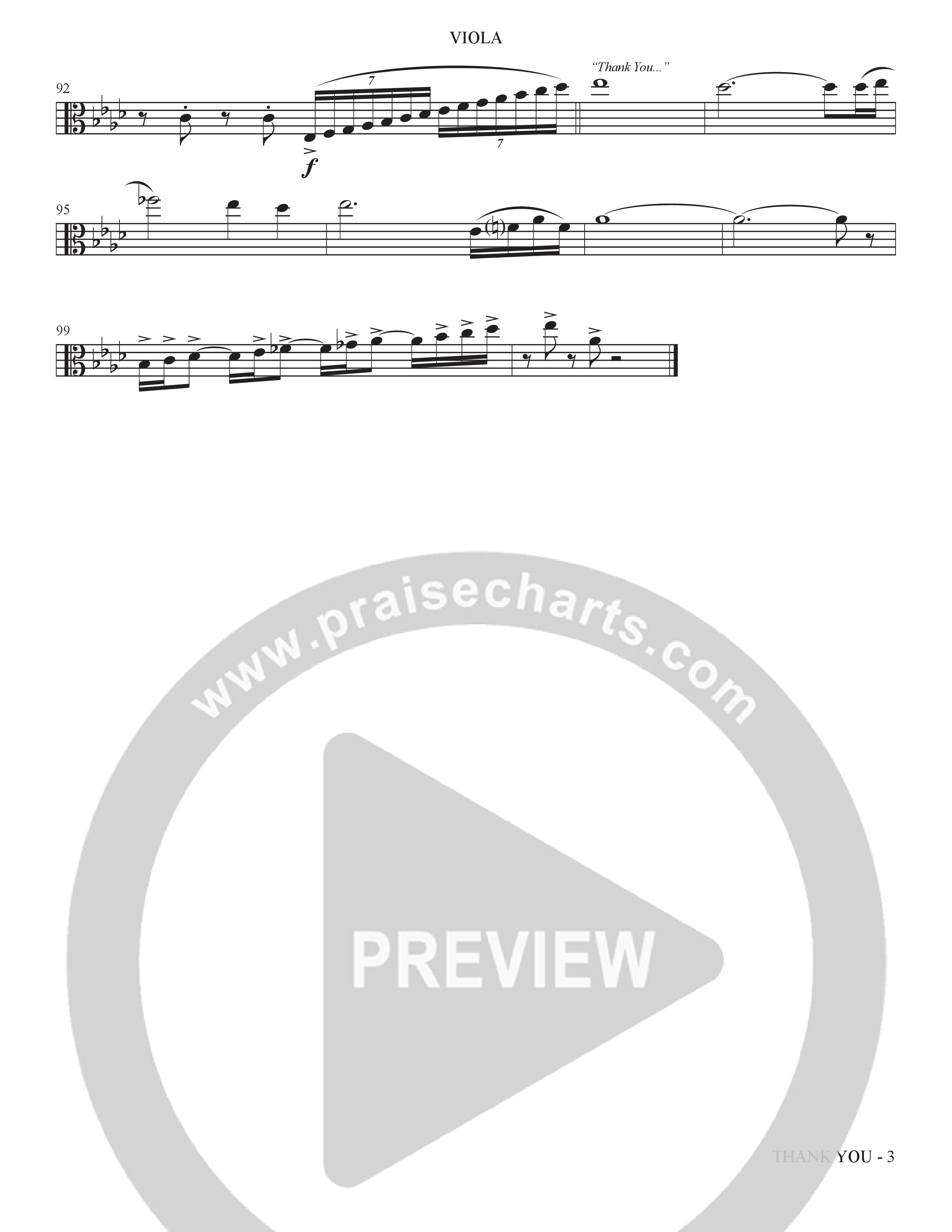 Thank You (Choral Anthem SATB) Viola (The Brooklyn Tabernacle Choir / Arr. Carol Cymbala / Orch. Bradley Knight)