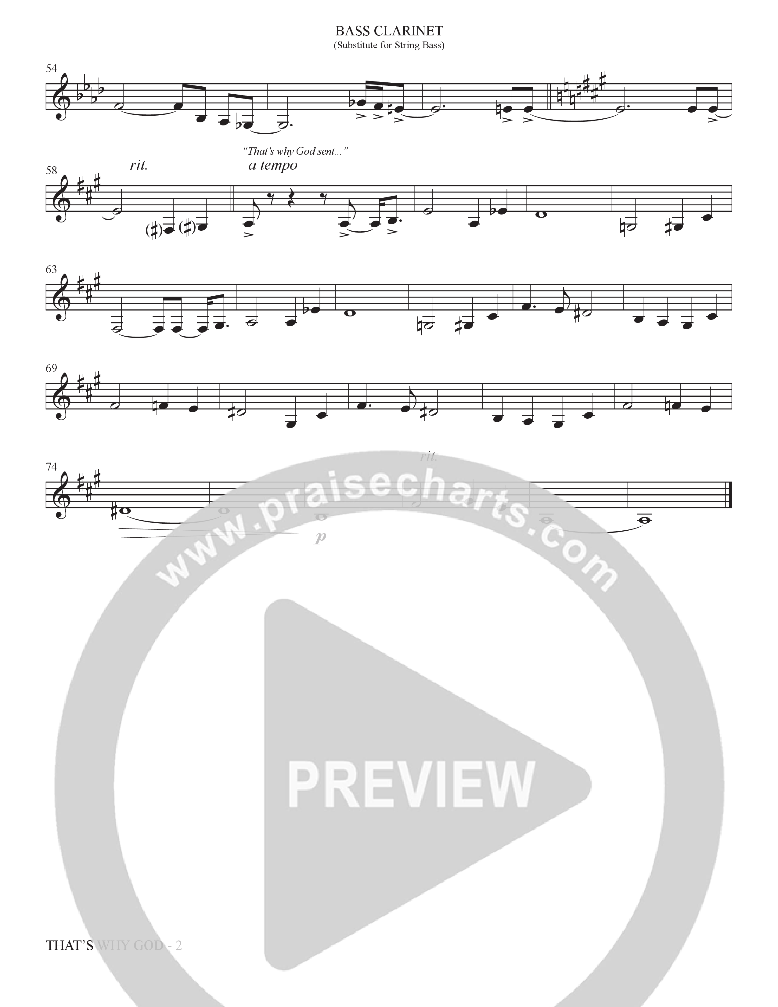 That's Why God (Choral Anthem SATB) Bass Clarinet (The Brooklyn Tabernacle Choir / Arr. Carol Cymbala / Orch. Bradley Knight)