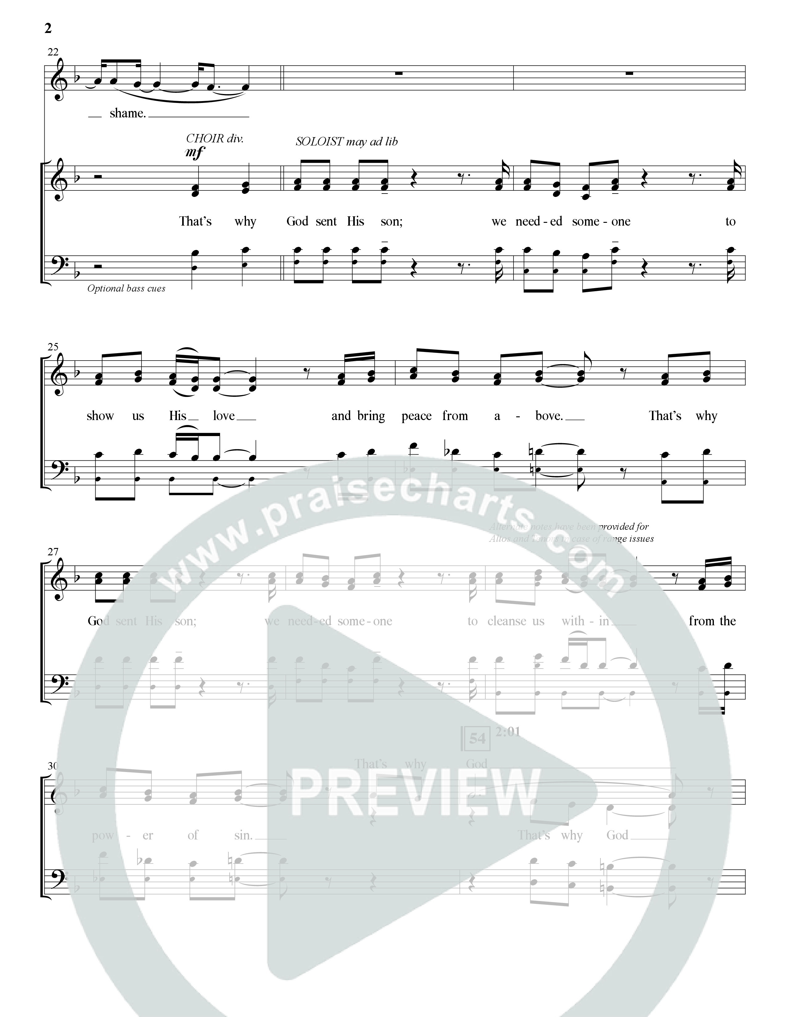 That's Why God (Choral Anthem SATB) Choir Sheet (SATB) (The Brooklyn Tabernacle Choir / Arr. Carol Cymbala / Orch. Bradley Knight)