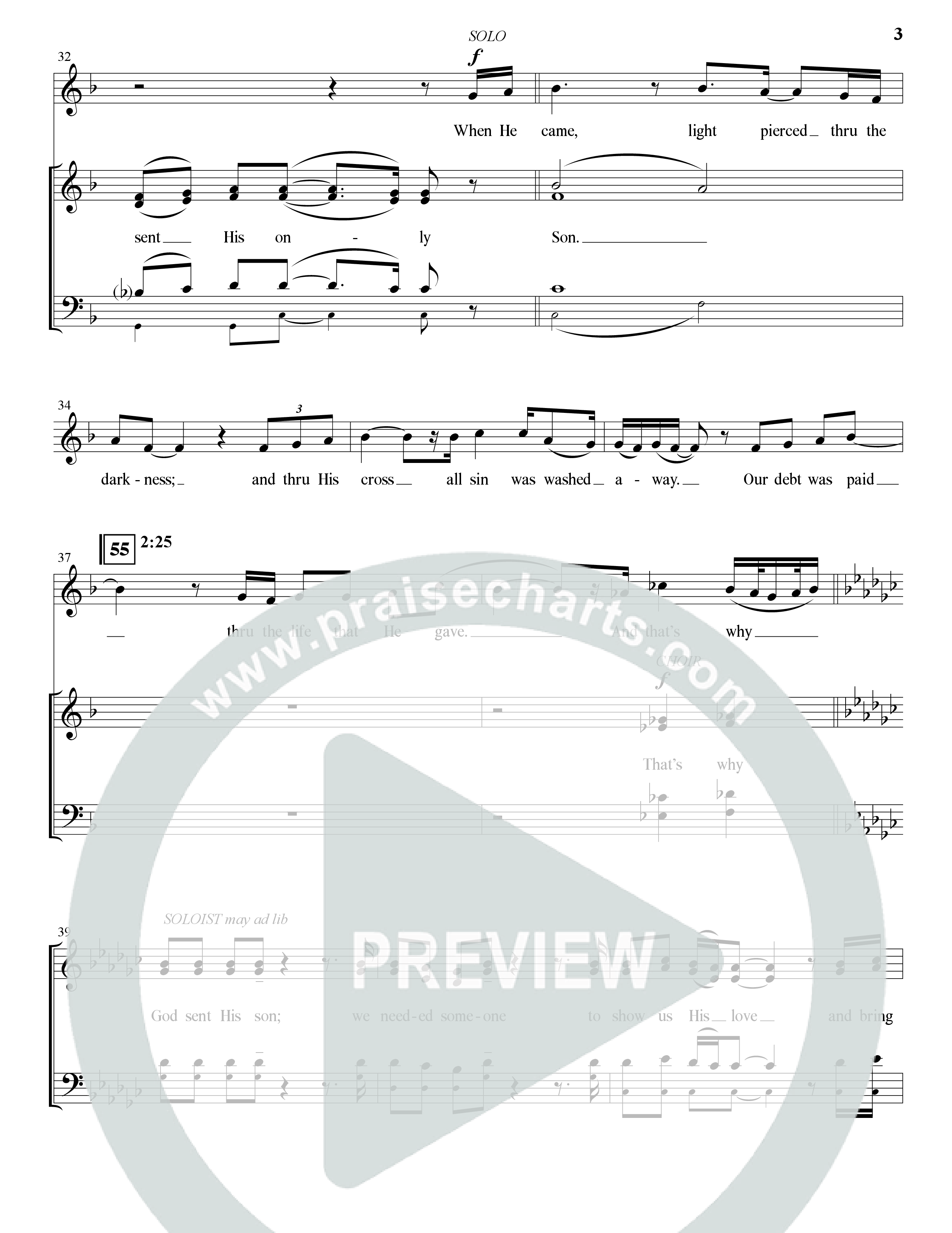 That's Why God (Choral Anthem SATB) Choir Sheet (SATB) (The Brooklyn Tabernacle Choir / Arr. Carol Cymbala / Orch. Bradley Knight)