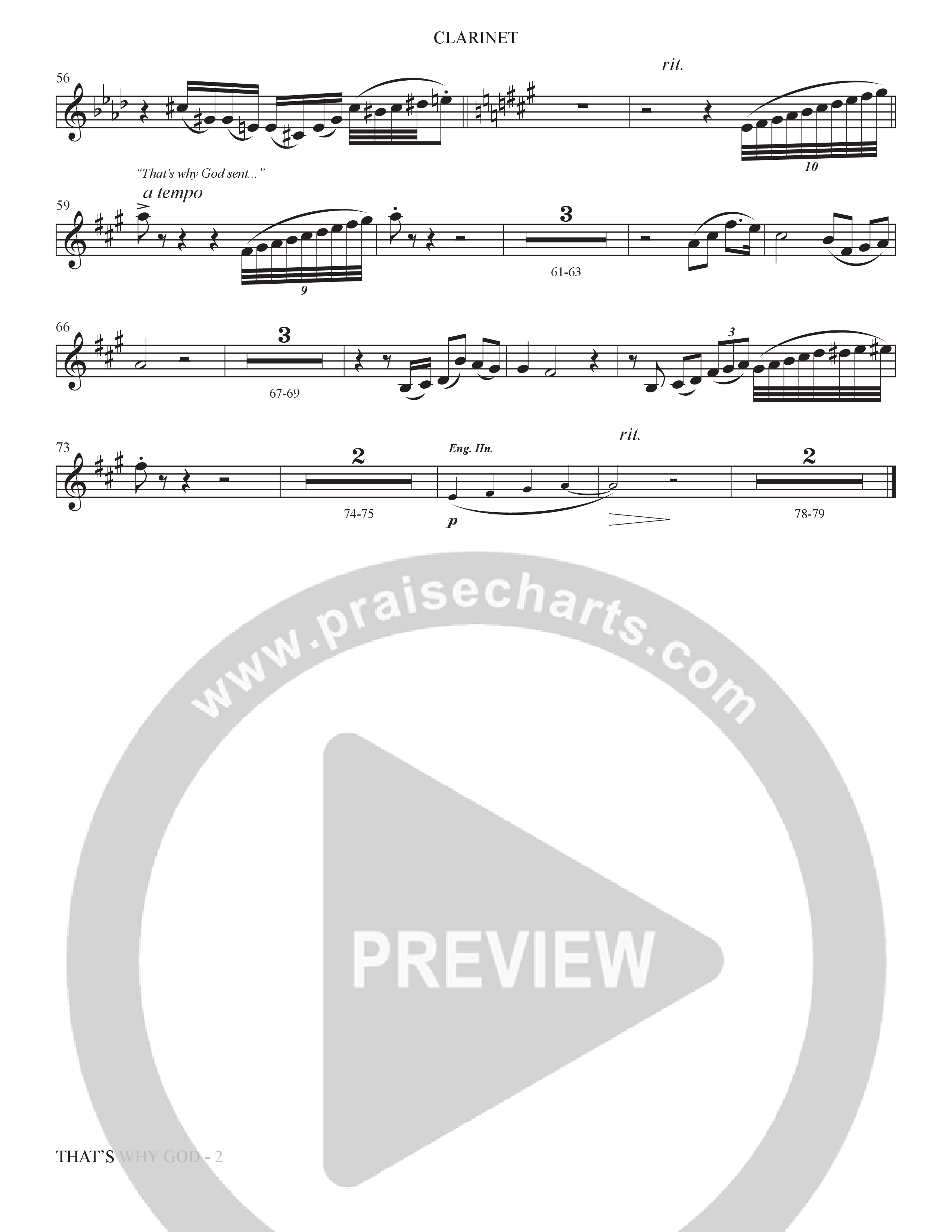 That's Why God (Choral Anthem SATB) Clarinet (The Brooklyn Tabernacle Choir / Arr. Carol Cymbala / Orch. Bradley Knight)