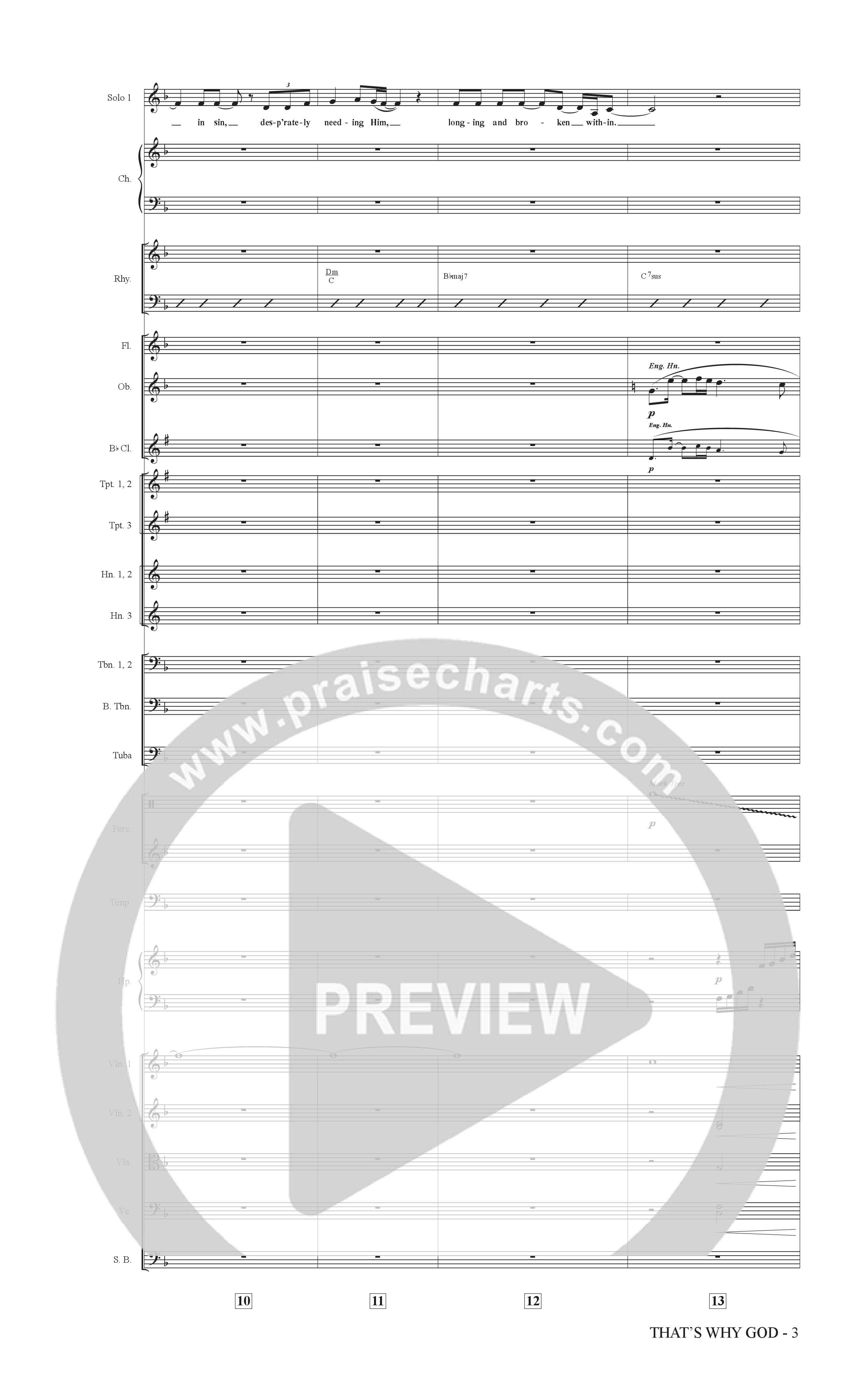 That's Why God (Choral Anthem SATB) Orchestration (The Brooklyn Tabernacle Choir / Arr. Carol Cymbala / Orch. Bradley Knight)