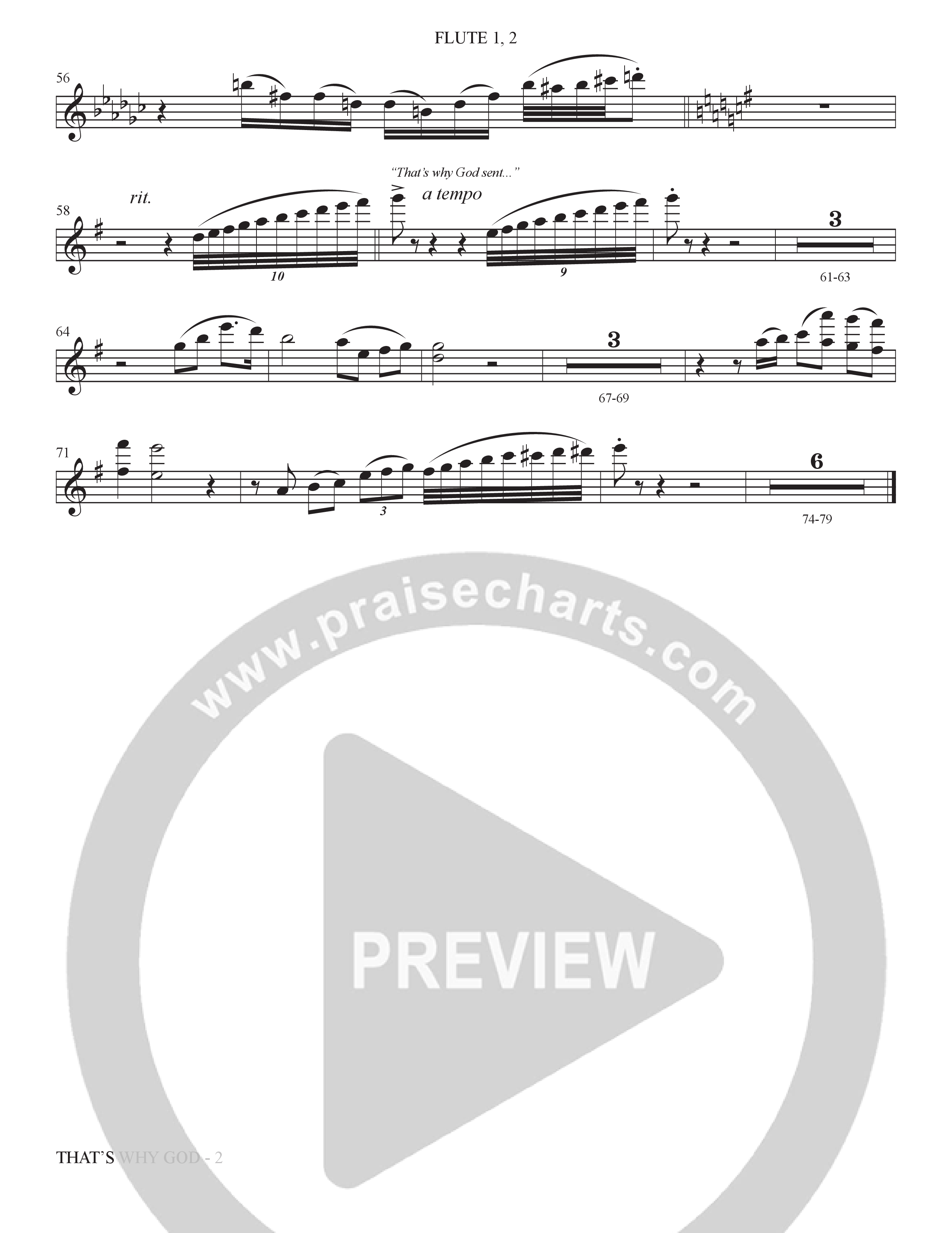 That's Why God (Choral Anthem SATB) Flute 1/2 (The Brooklyn Tabernacle Choir / Arr. Carol Cymbala / Orch. Bradley Knight)