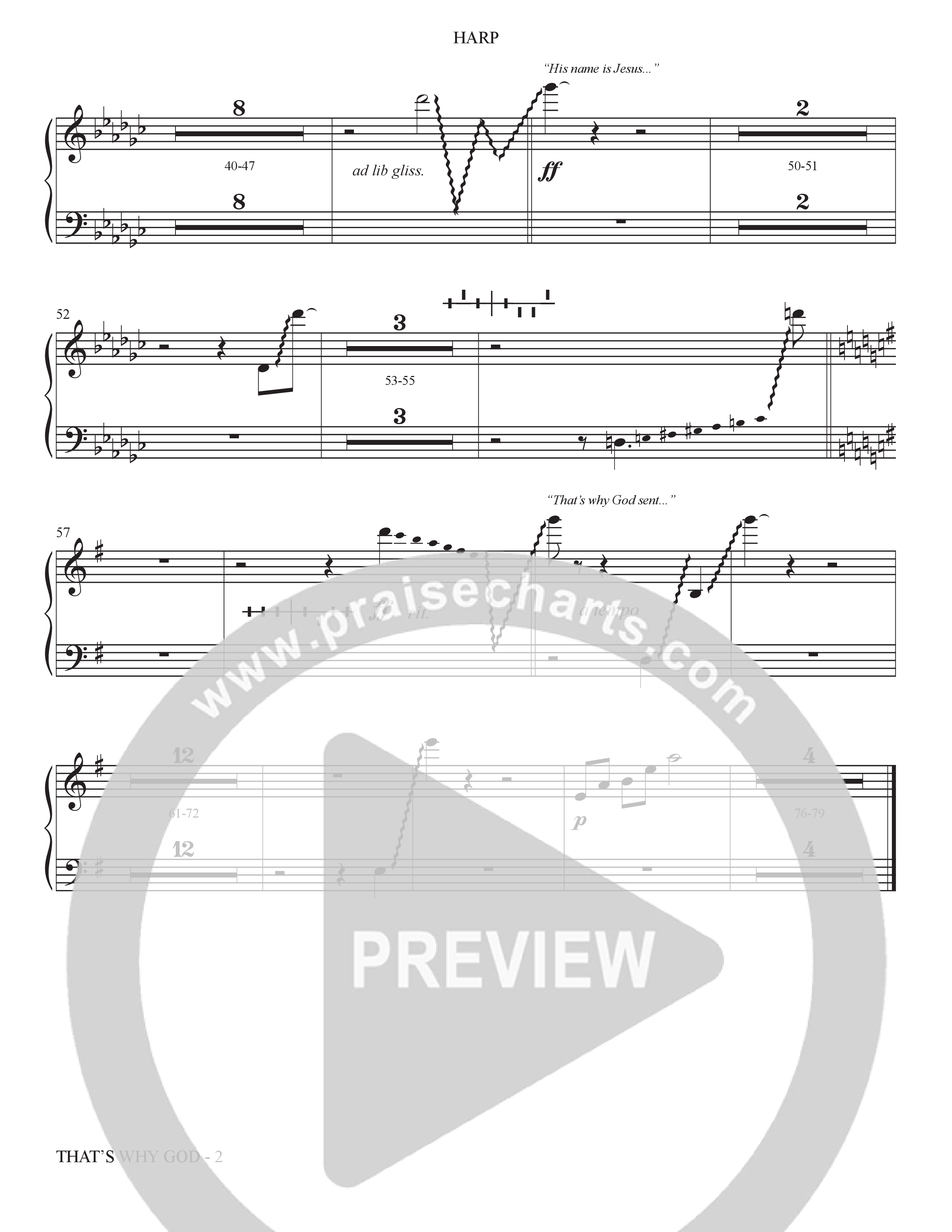 That's Why God (Choral Anthem SATB) Harp (The Brooklyn Tabernacle Choir / Arr. Carol Cymbala / Orch. Bradley Knight)