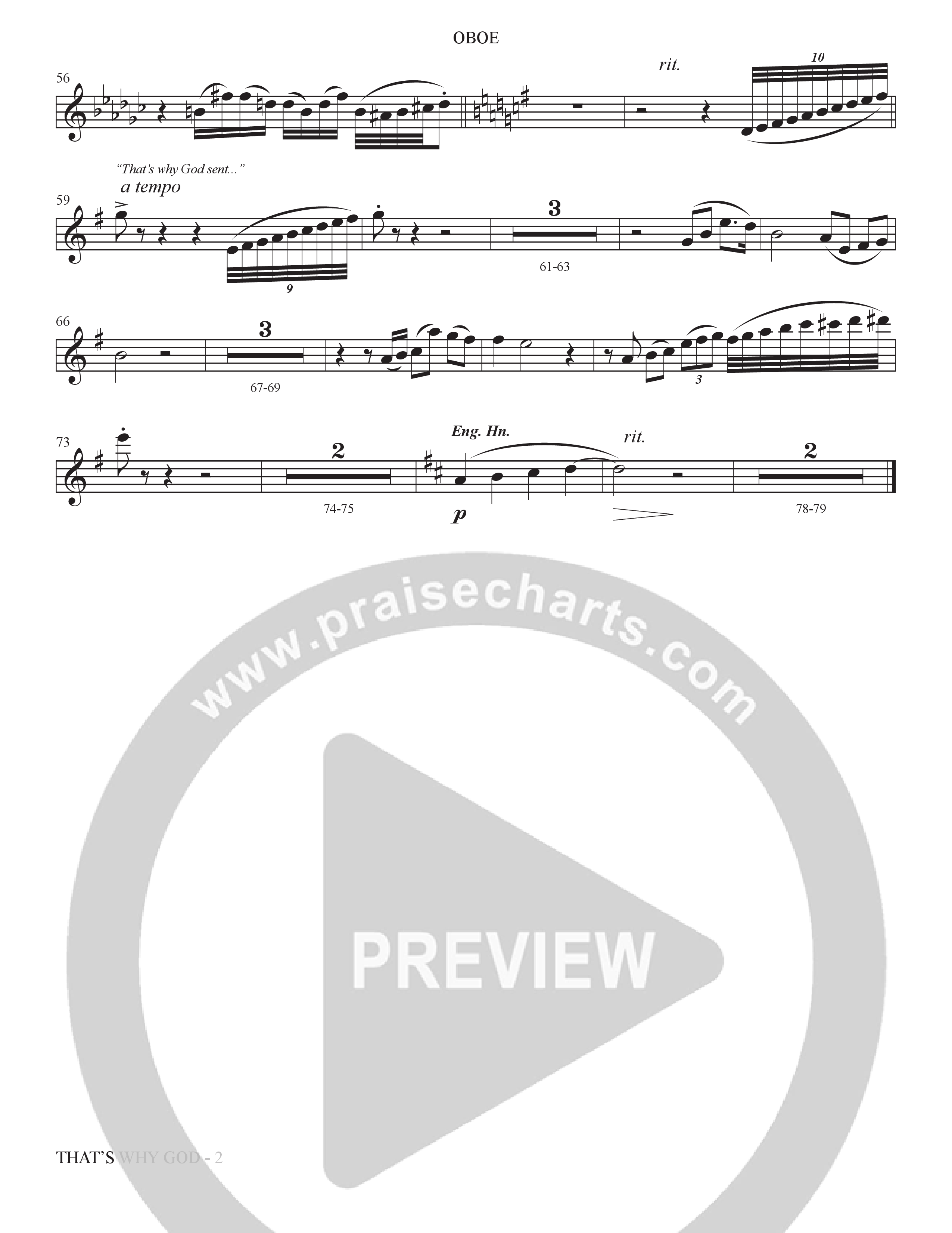 That's Why God (Choral Anthem SATB) Oboe (The Brooklyn Tabernacle Choir / Arr. Carol Cymbala / Orch. Bradley Knight)