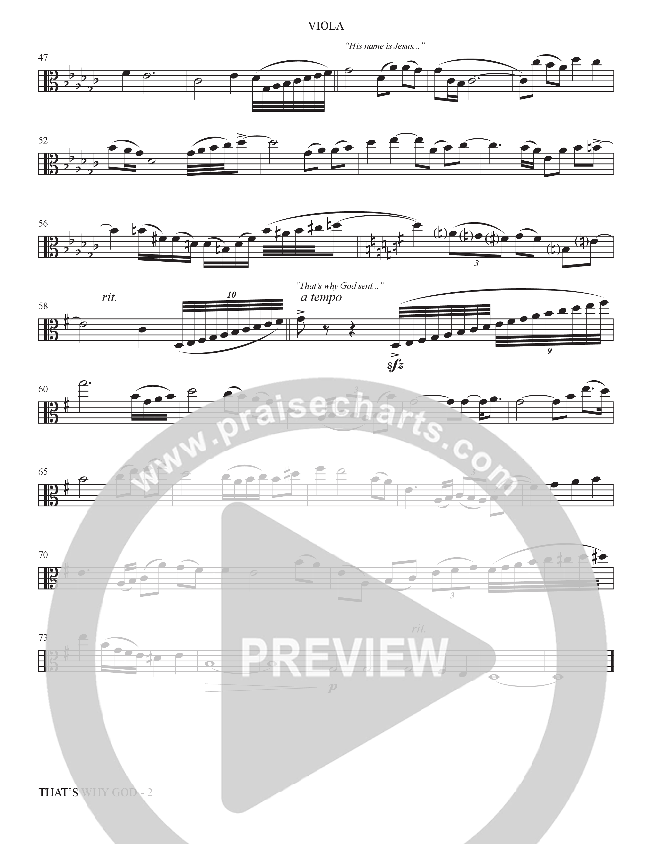 That's Why God (Choral Anthem SATB) Viola (The Brooklyn Tabernacle Choir / Arr. Carol Cymbala / Orch. Bradley Knight)