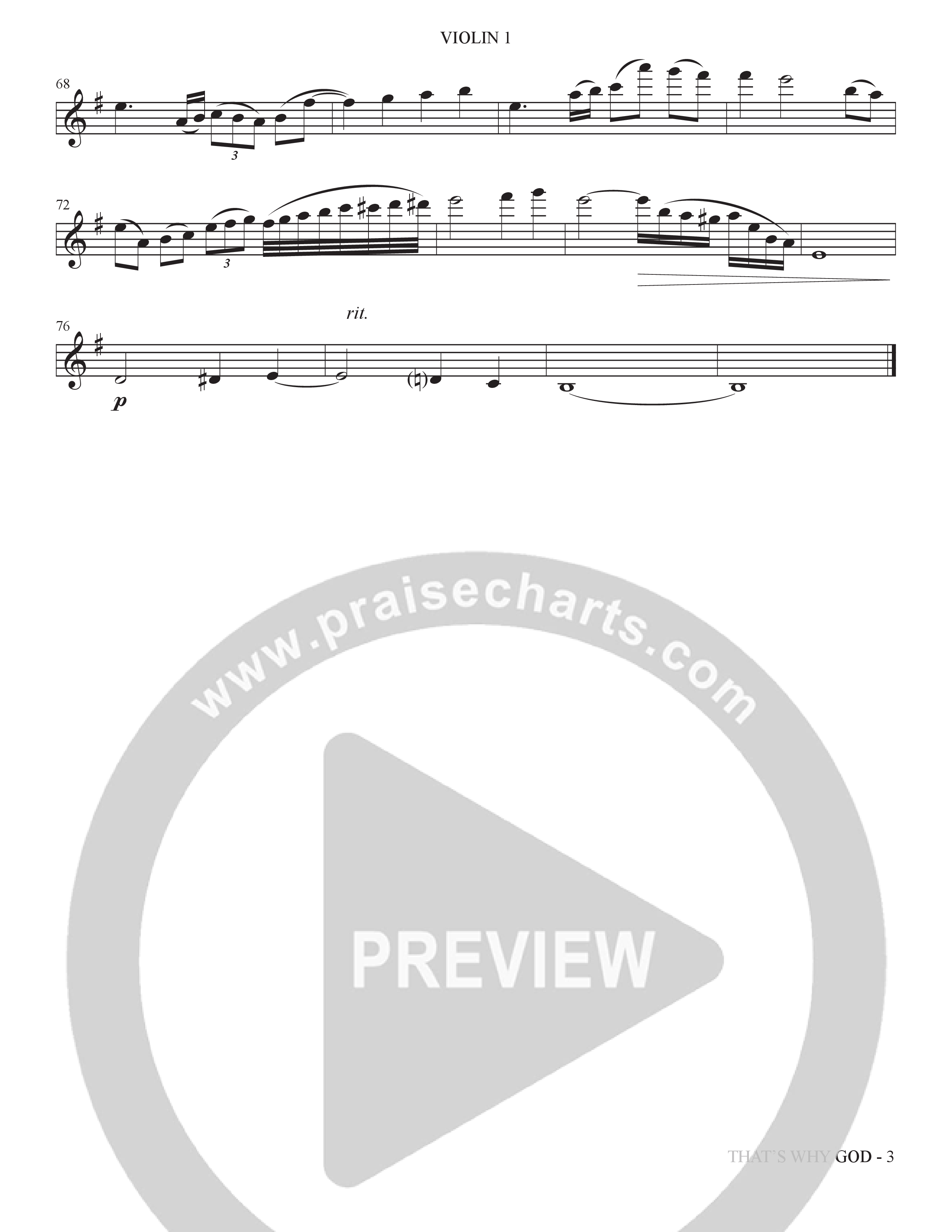 That's Why God (Choral Anthem SATB) Violin 1 (The Brooklyn Tabernacle Choir / Arr. Carol Cymbala / Orch. Bradley Knight)