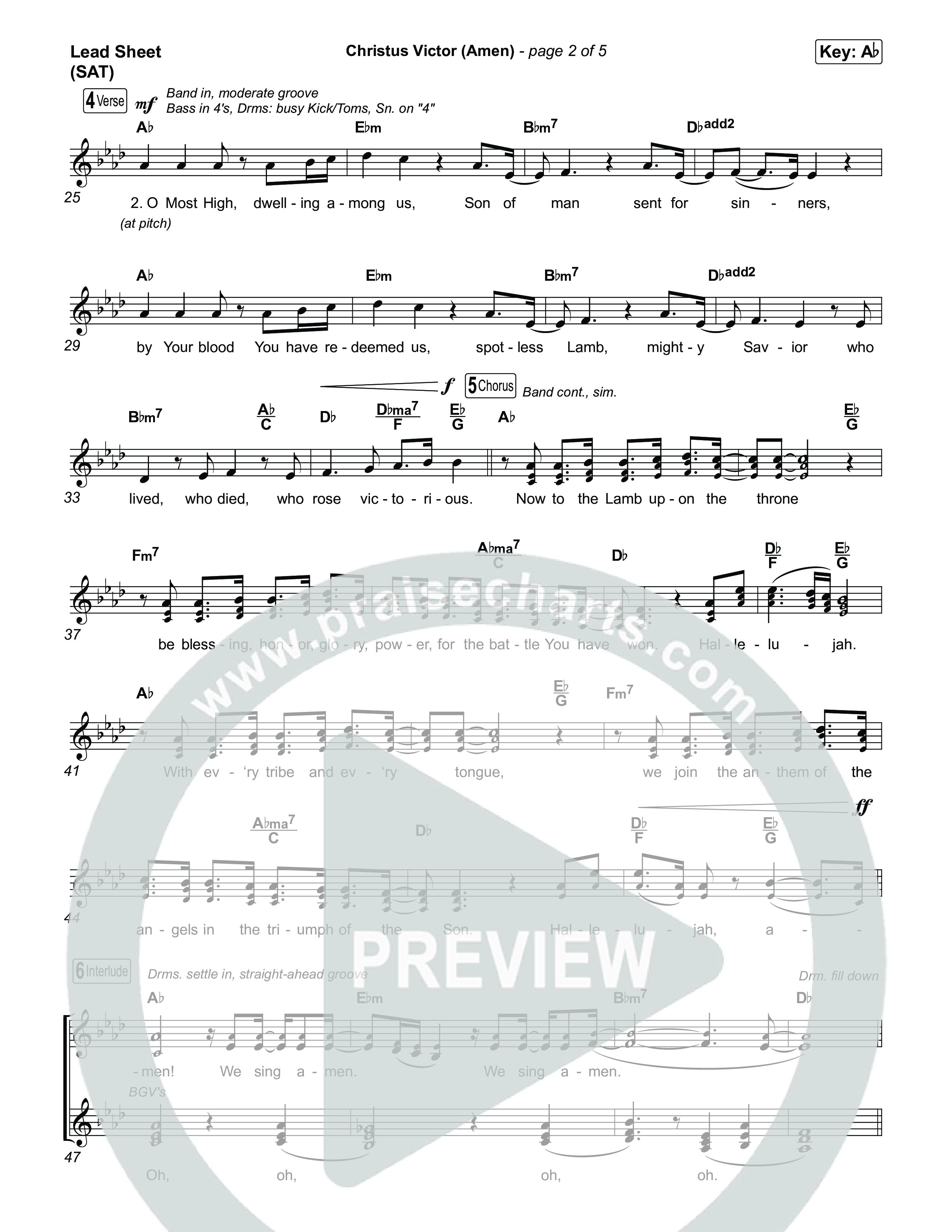 Christus Victor (Amen) Lead Sheet (SAT) (Terrian / Bryan Fowler)
