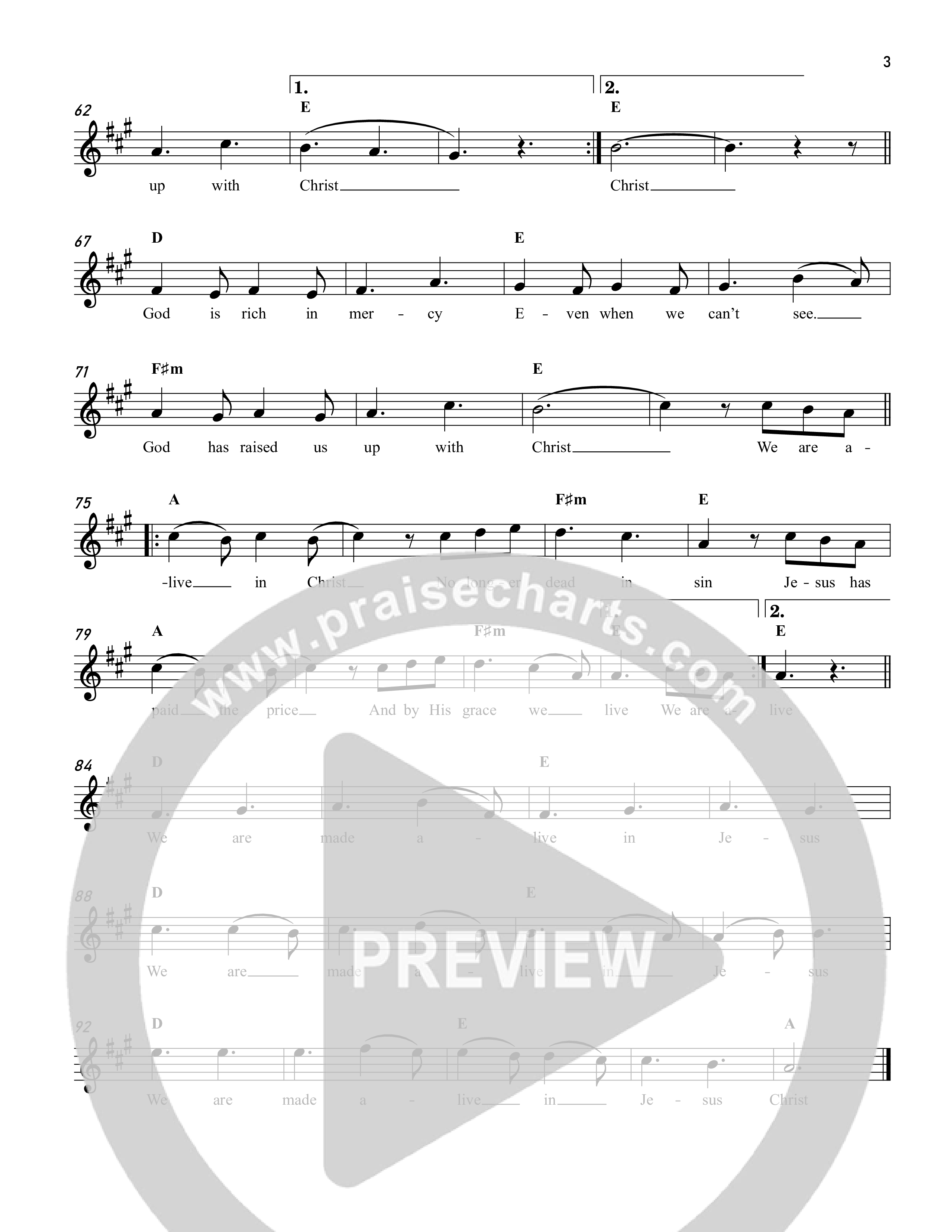 Alive In Christ Lead Sheet Melody (Reawaken Hymns)