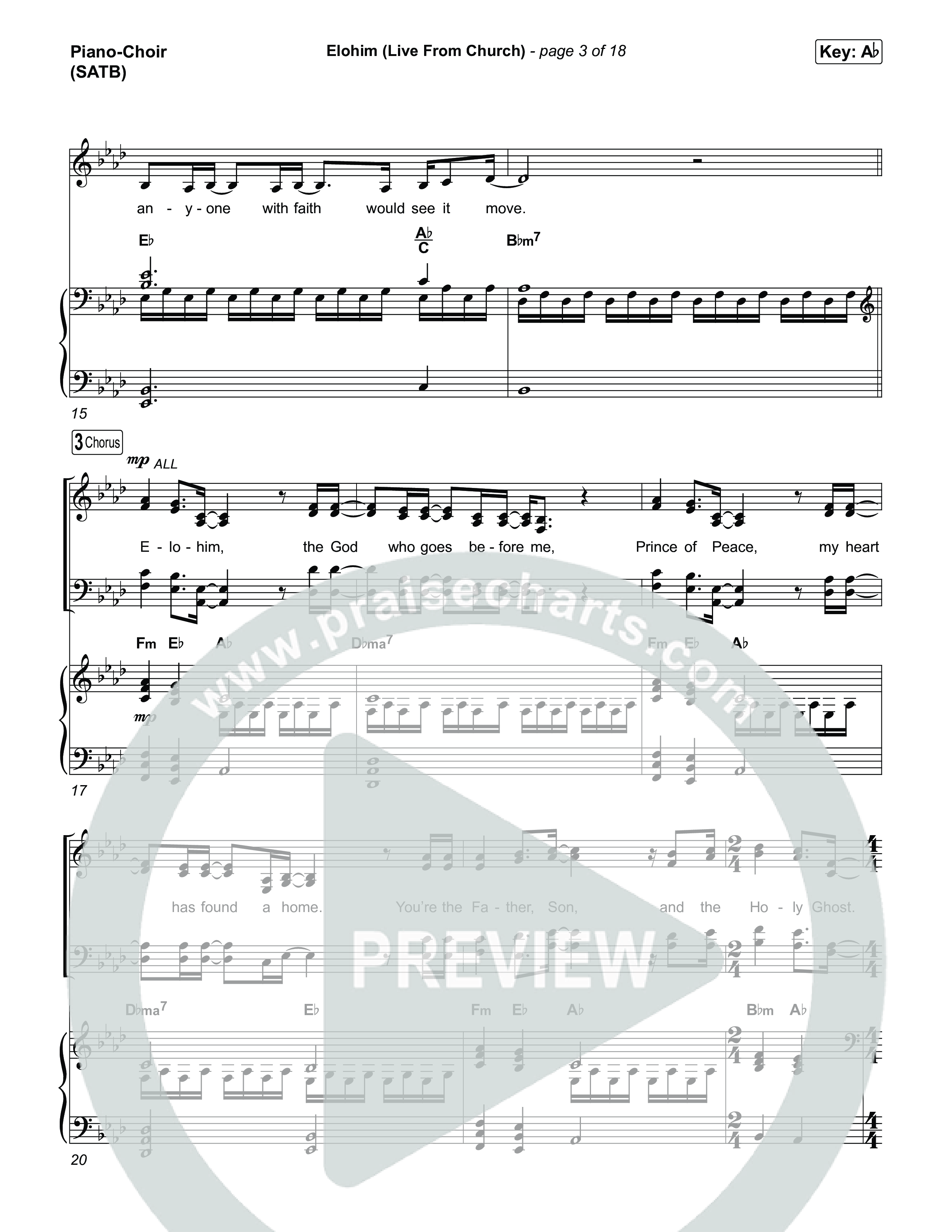 Elohim (Live From Church) Piano/Vocal Pack (Bethel Music / Aubree Archibeck)