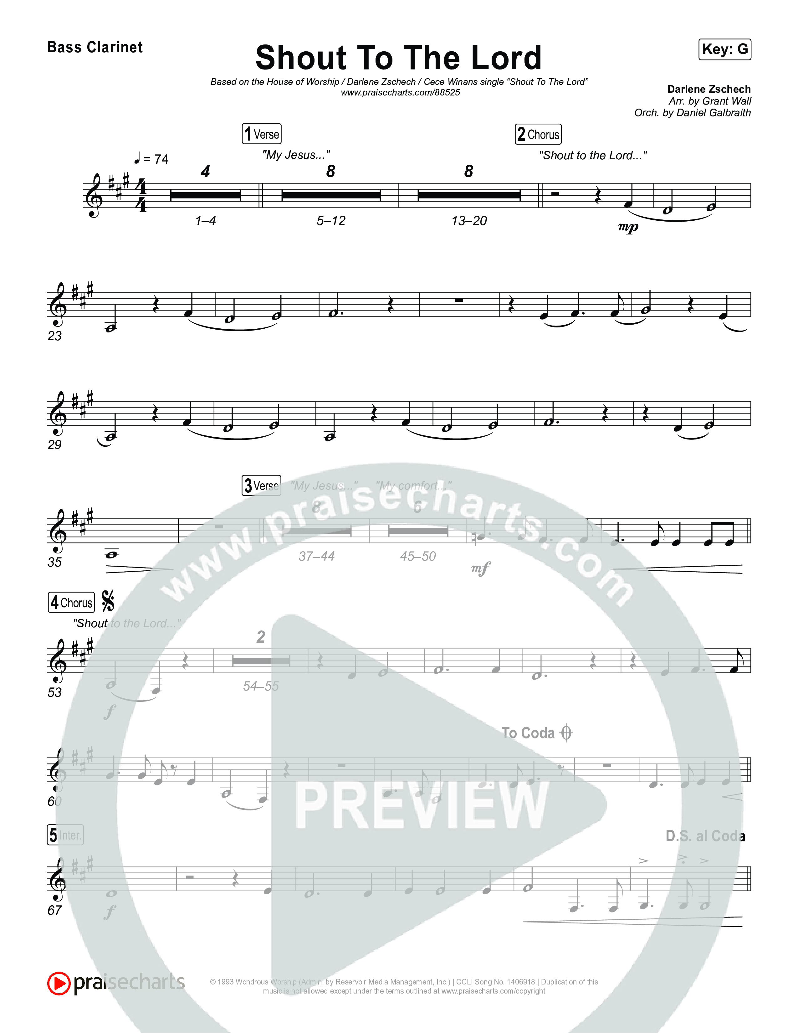 Shout To The Lord Clarinet 1,2 (House Of Worship / Darlene Zschech / CeCe Winans)