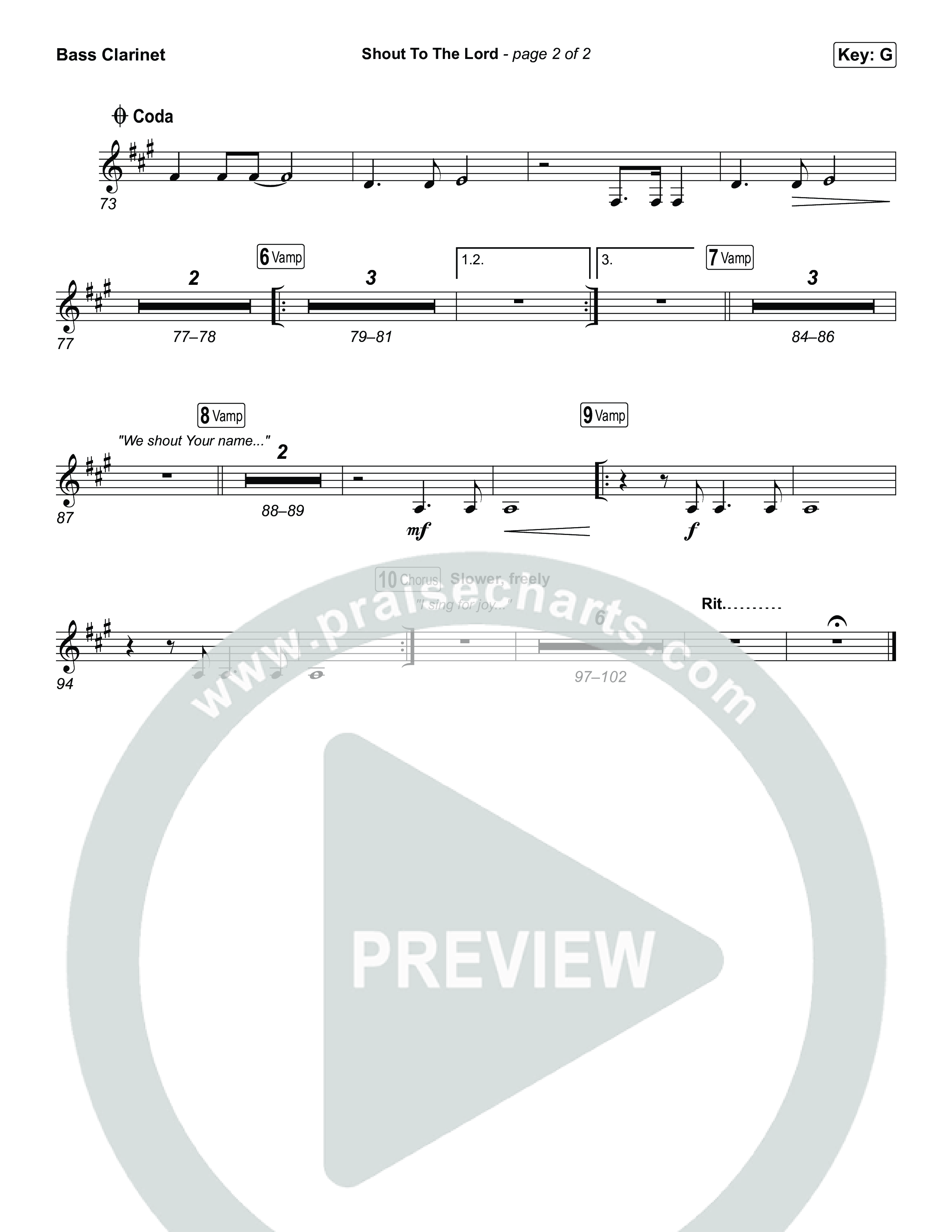 Shout To The Lord Bass Clarinet (House Of Worship / Darlene Zschech / CeCe Winans)