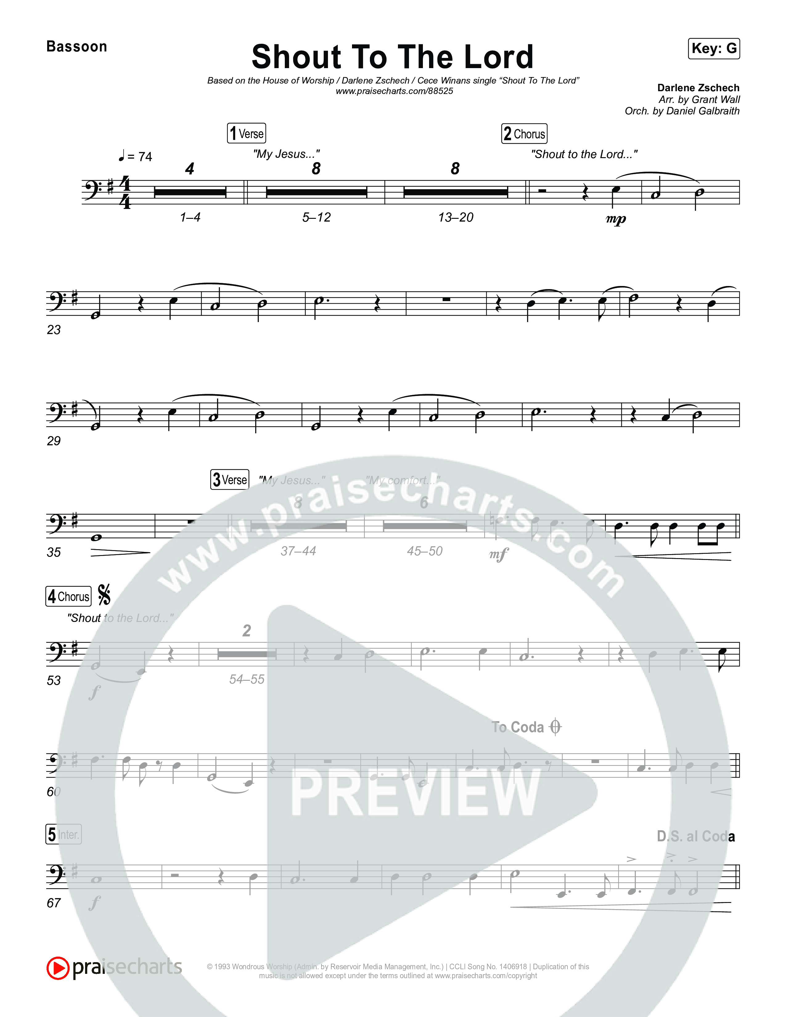 Shout To The Lord Bassoon (House Of Worship / Darlene Zschech / CeCe Winans)