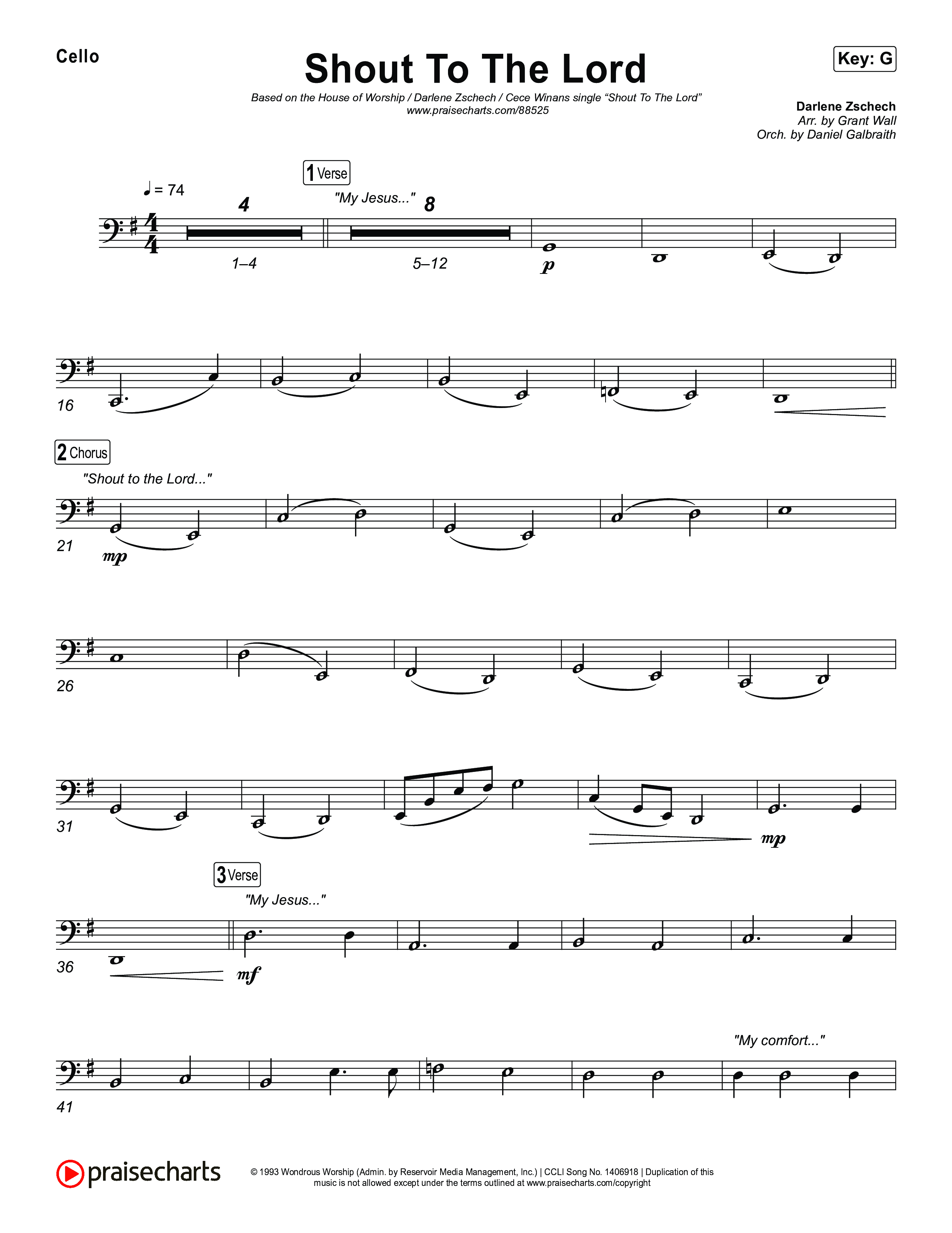 Shout To The Lord Cello (House Of Worship / Darlene Zschech / CeCe Winans)