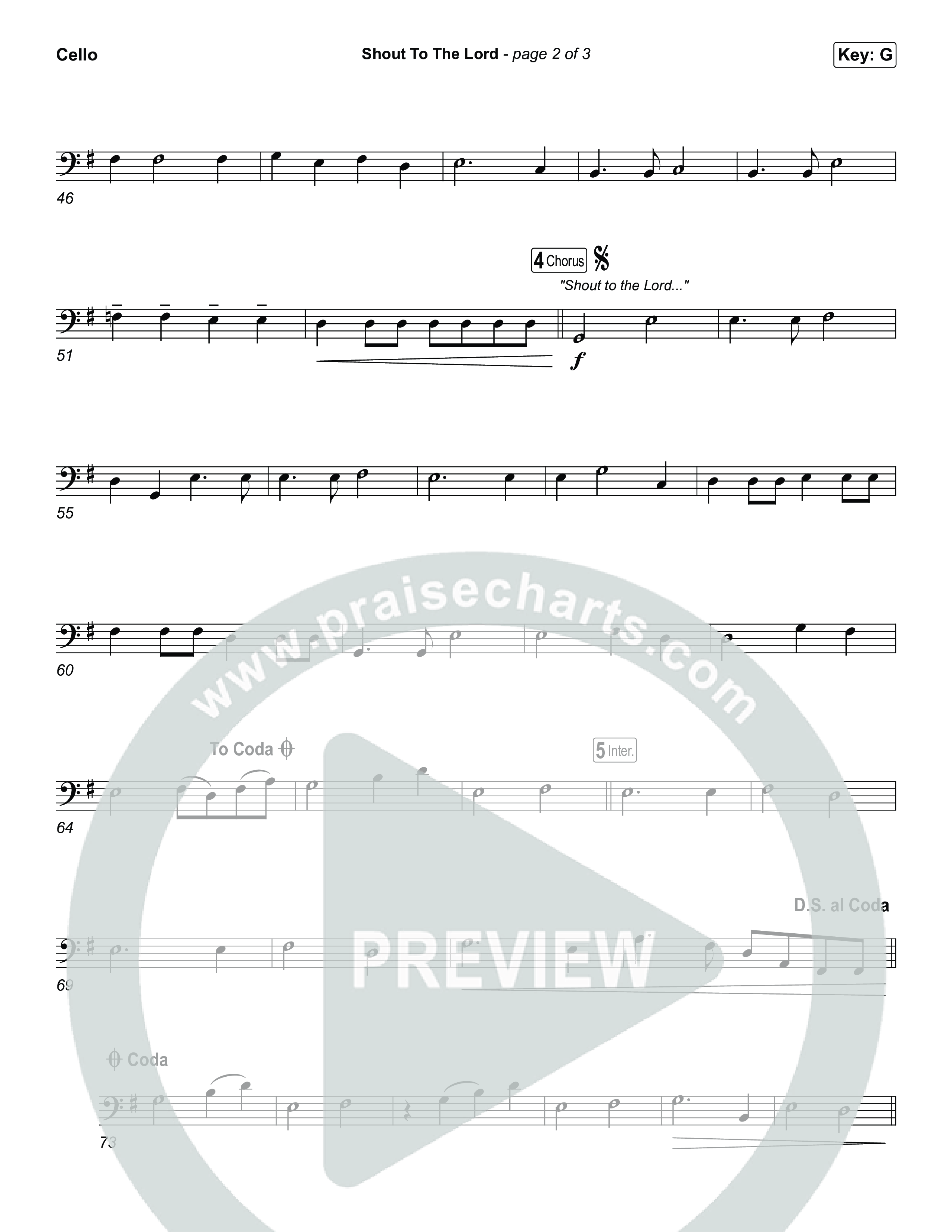 Shout To The Lord Cello (House Of Worship / Darlene Zschech / CeCe Winans)