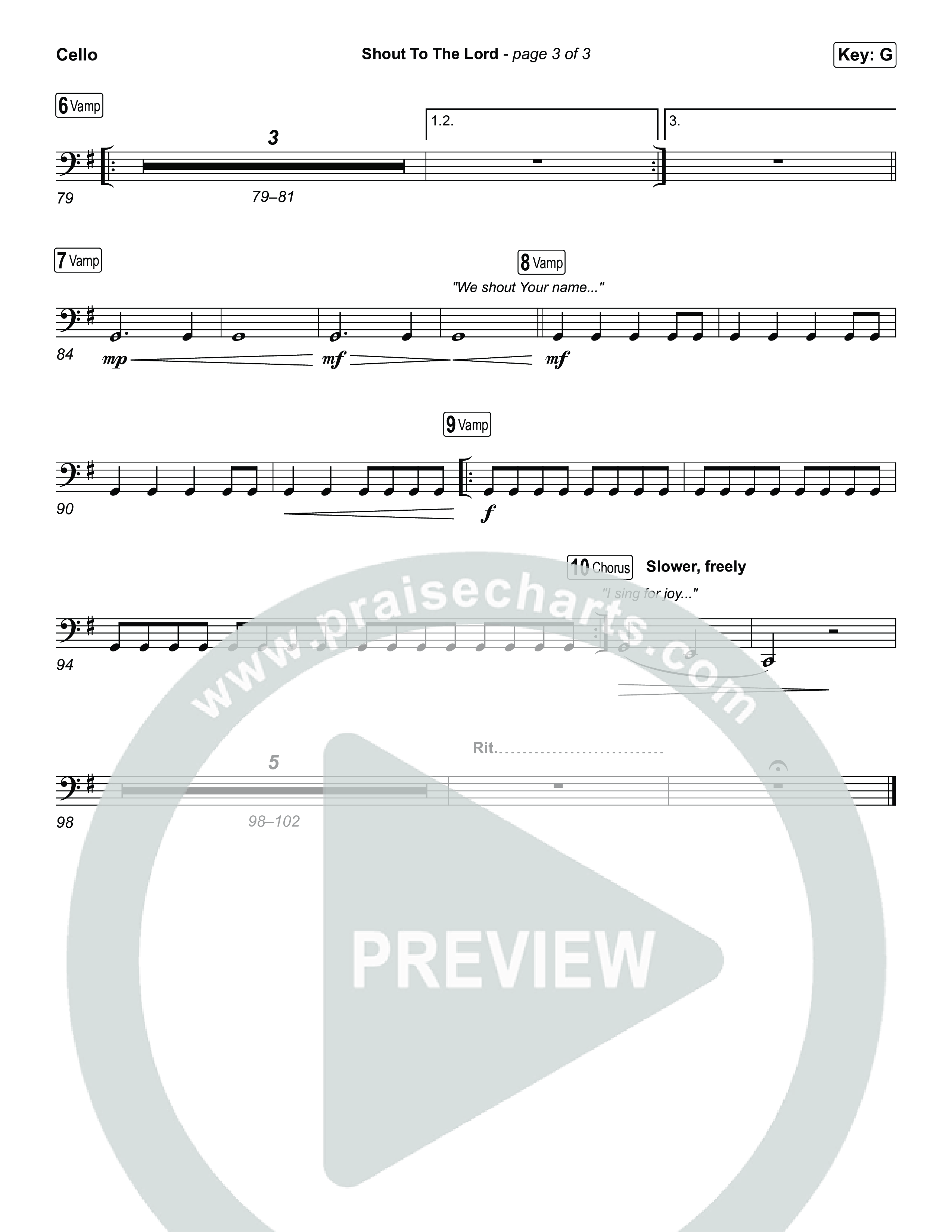 Shout To The Lord Cello (House Of Worship / Darlene Zschech / CeCe Winans)