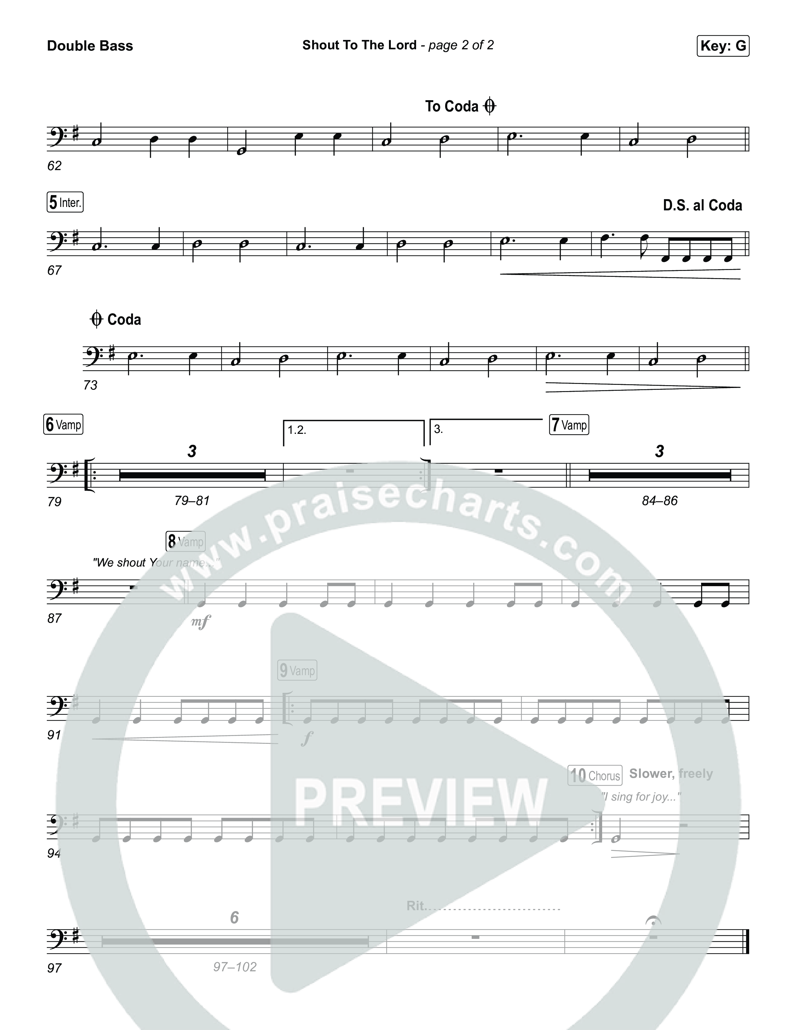 Shout To The Lord String Bass (House Of Worship / Darlene Zschech / CeCe Winans)