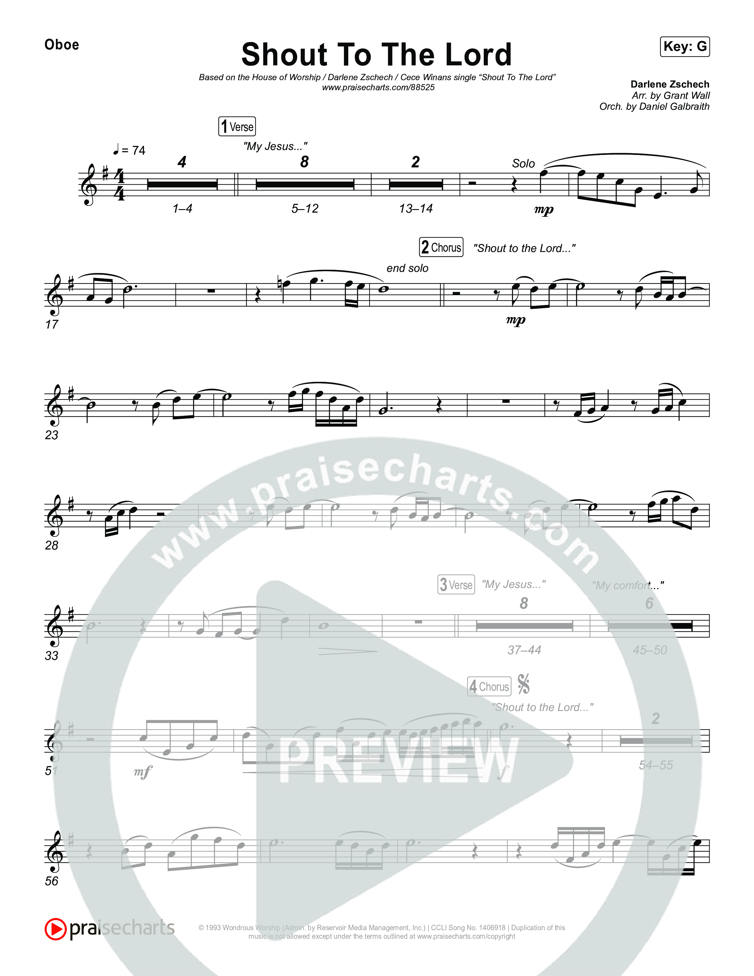 Shout To The Lord Oboe (House Of Worship / Darlene Zschech / CeCe Winans)