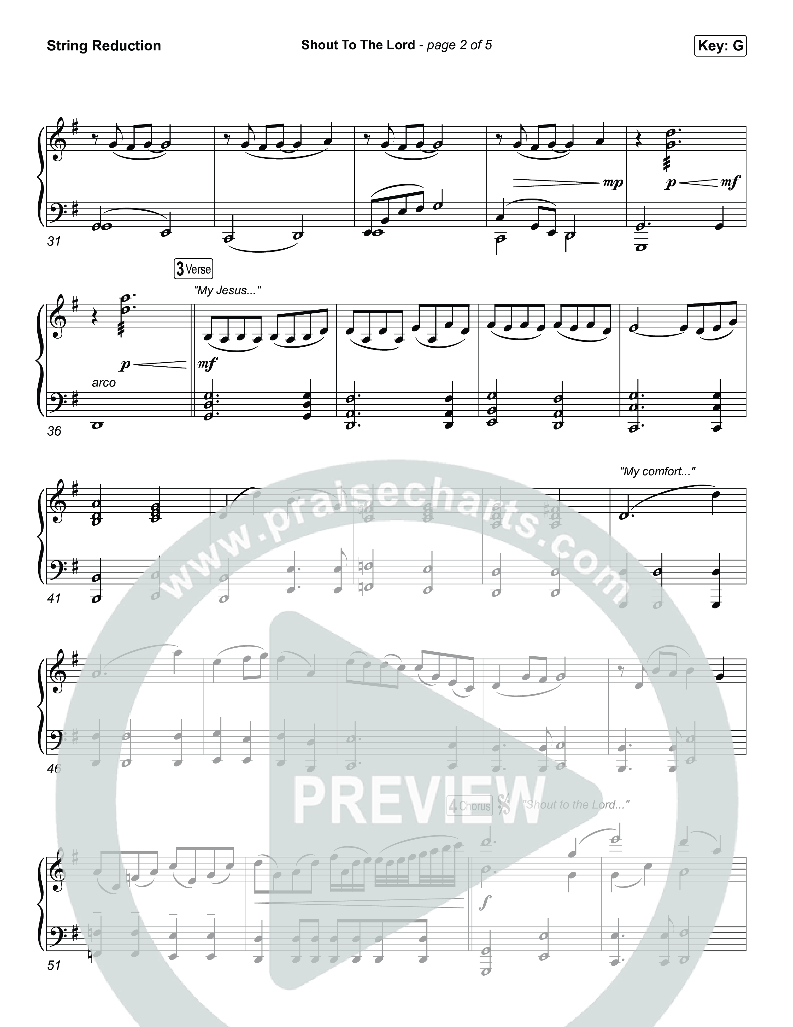 Shout To The Lord String Reduction (House Of Worship / Darlene Zschech / CeCe Winans)