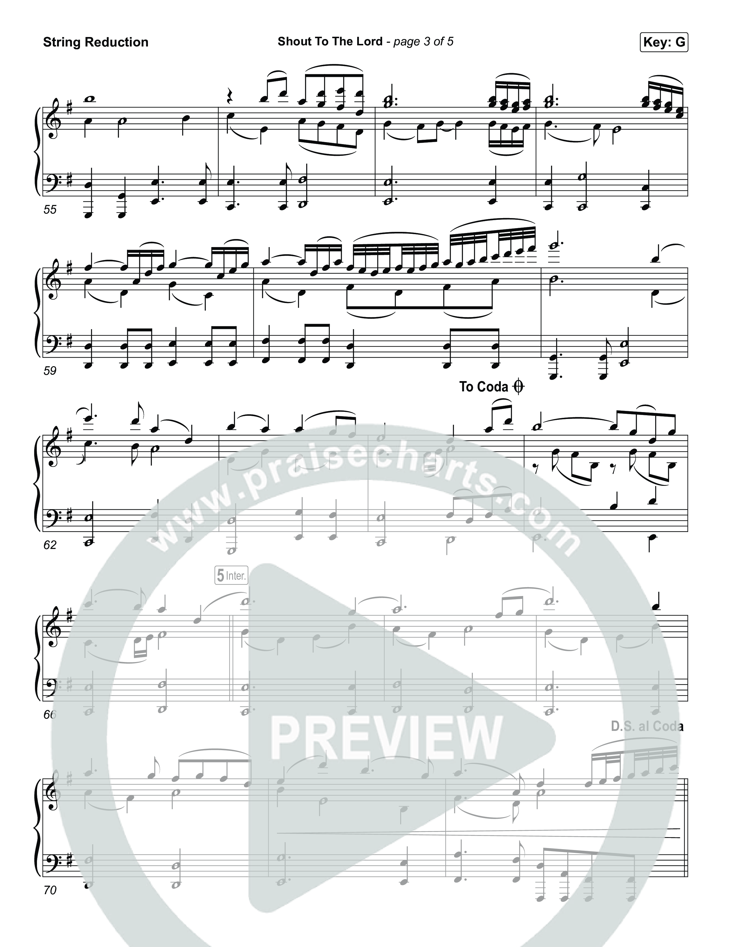 Shout To The Lord String Reduction (House Of Worship / Darlene Zschech / CeCe Winans)