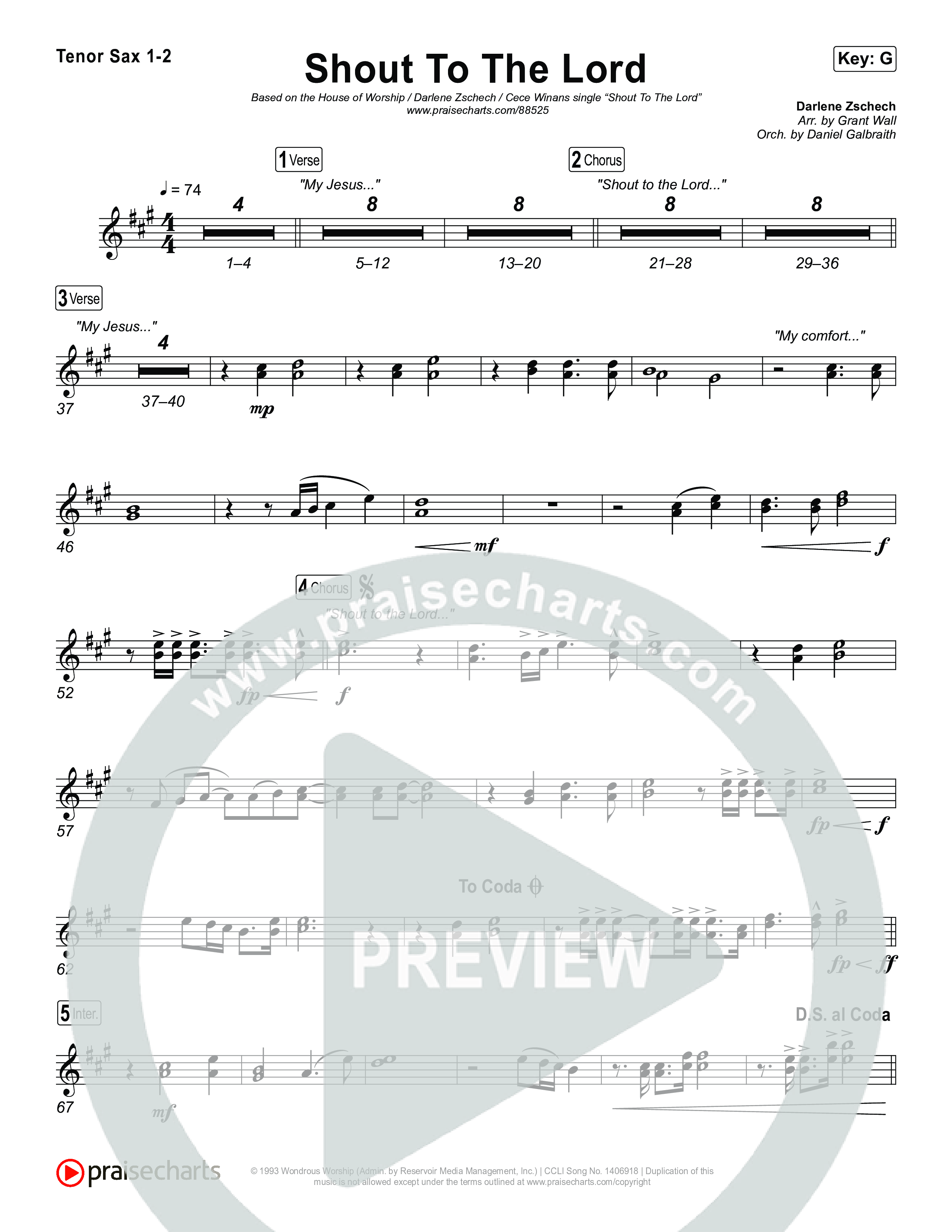 Shout To The Lord Sax Pack (House Of Worship / Darlene Zschech / CeCe Winans)