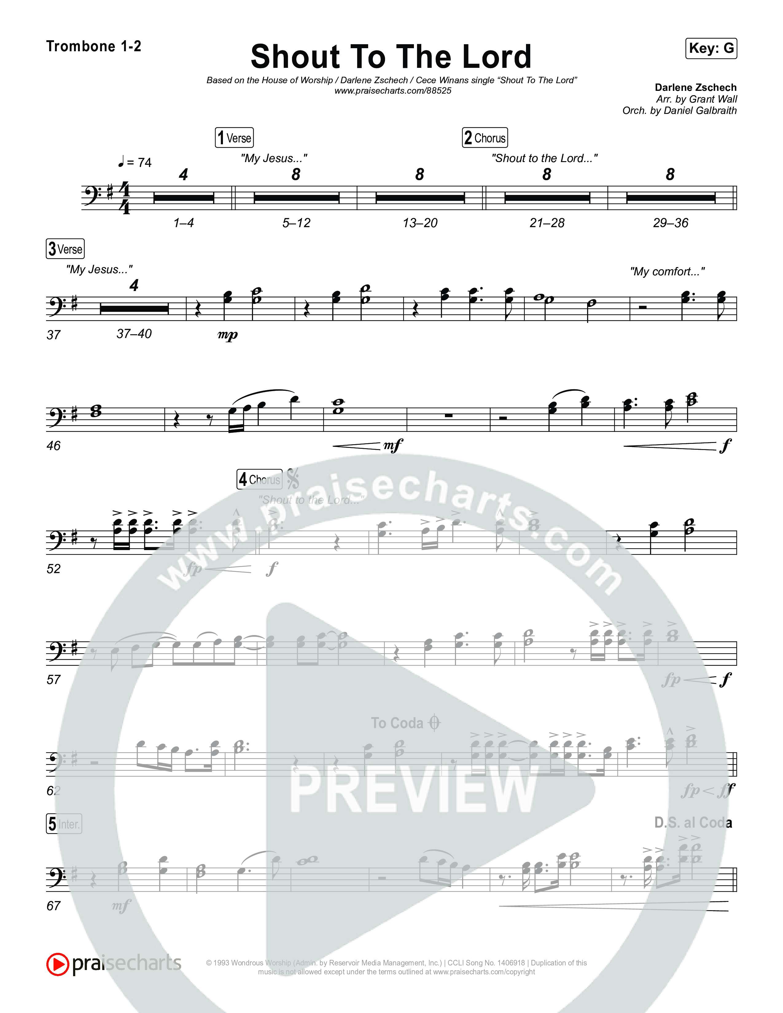 Shout To The Lord Trombone 1,2 (House Of Worship / Darlene Zschech / CeCe Winans)