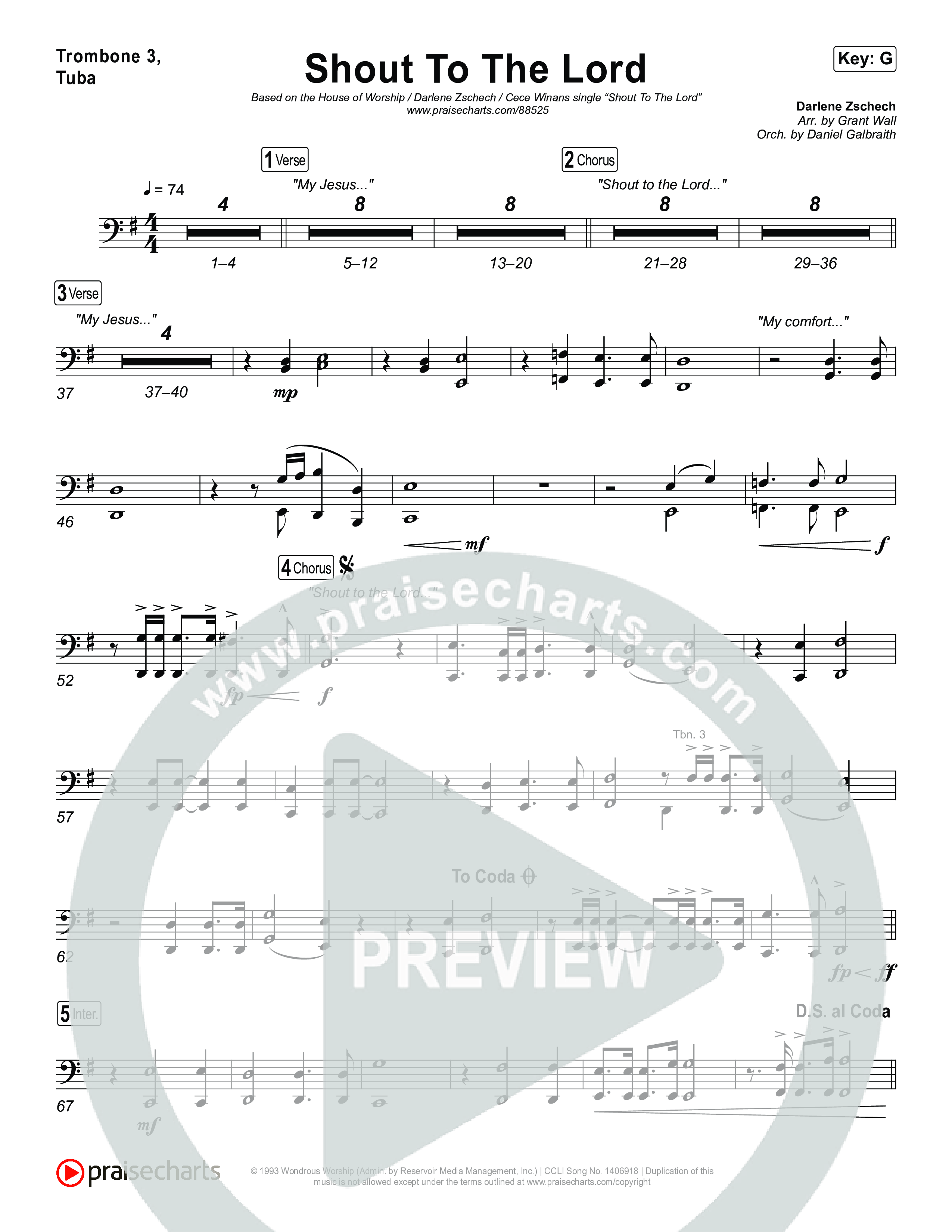 Shout To The Lord Trombone 1,2 (House Of Worship / Darlene Zschech / CeCe Winans)