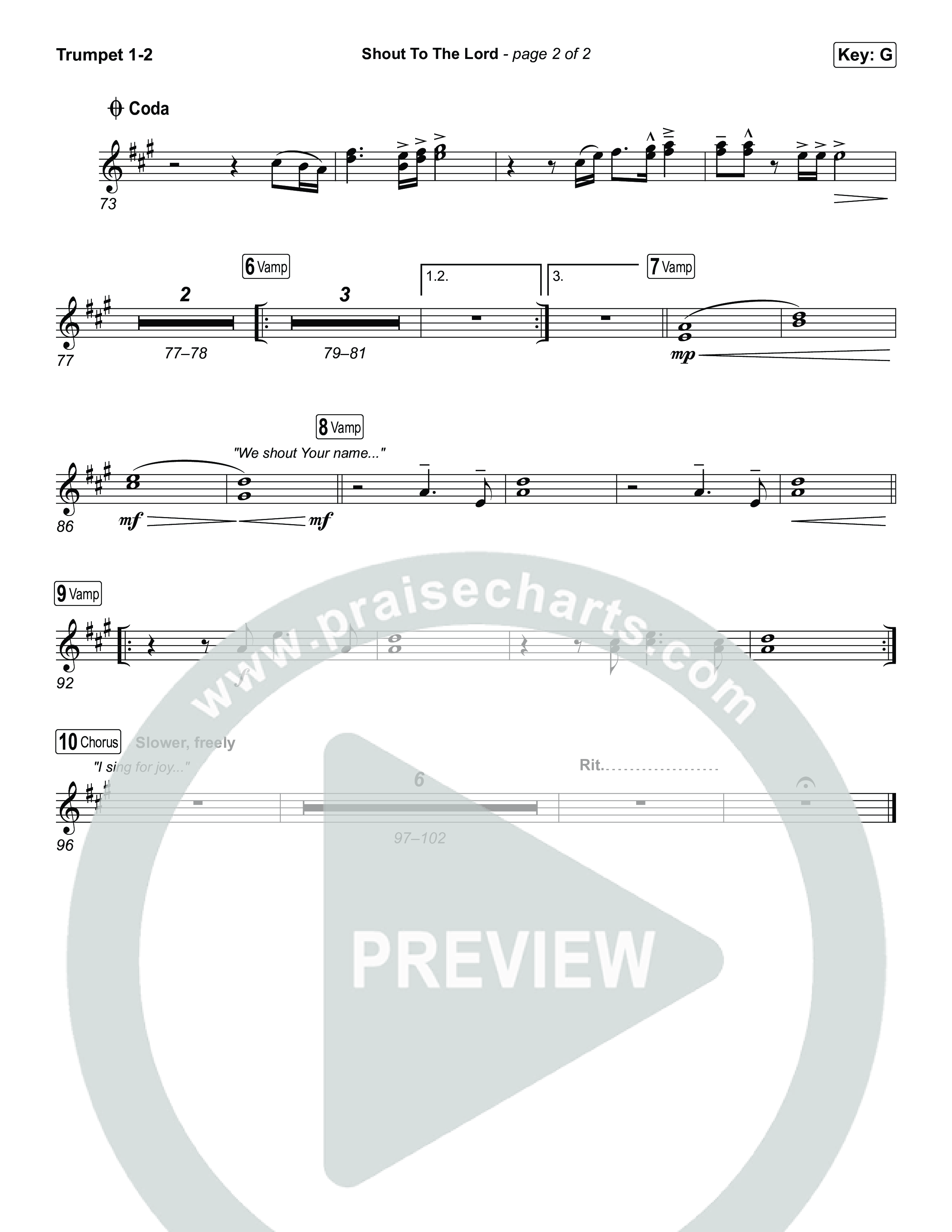 Shout To The Lord Trumpet 1,2 (House Of Worship / Darlene Zschech / CeCe Winans)