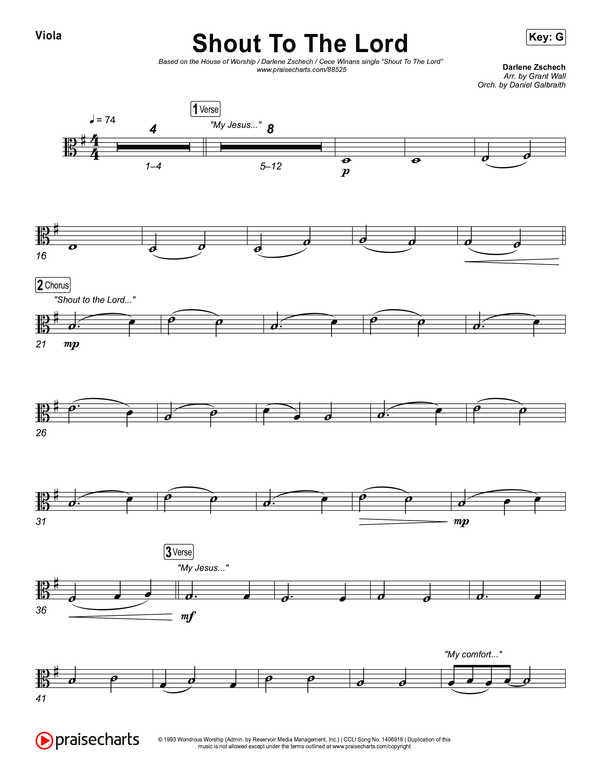 Shout To The Lord Viola (House Of Worship / Darlene Zschech / CeCe Winans)