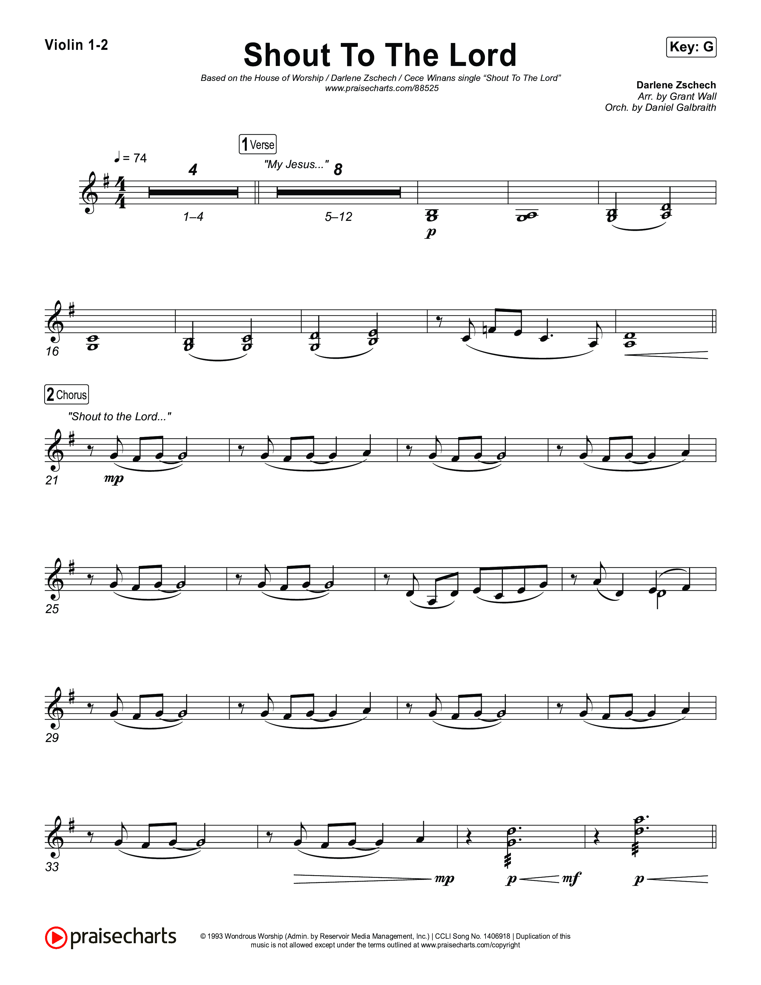 Shout To The Lord Violin 1,2 (House Of Worship / Darlene Zschech / CeCe Winans)