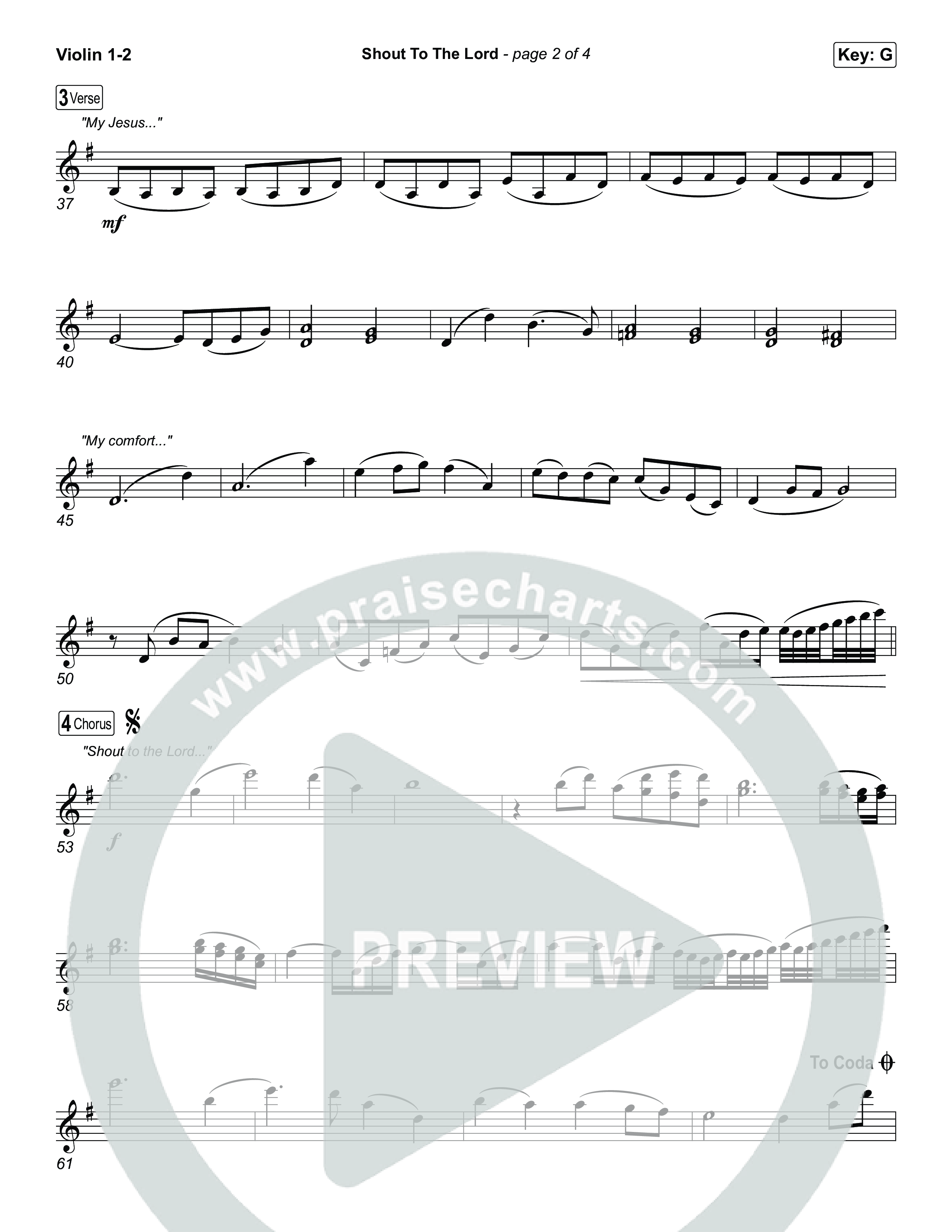 Shout To The Lord Violin 1,2 (House Of Worship / Darlene Zschech / CeCe Winans)