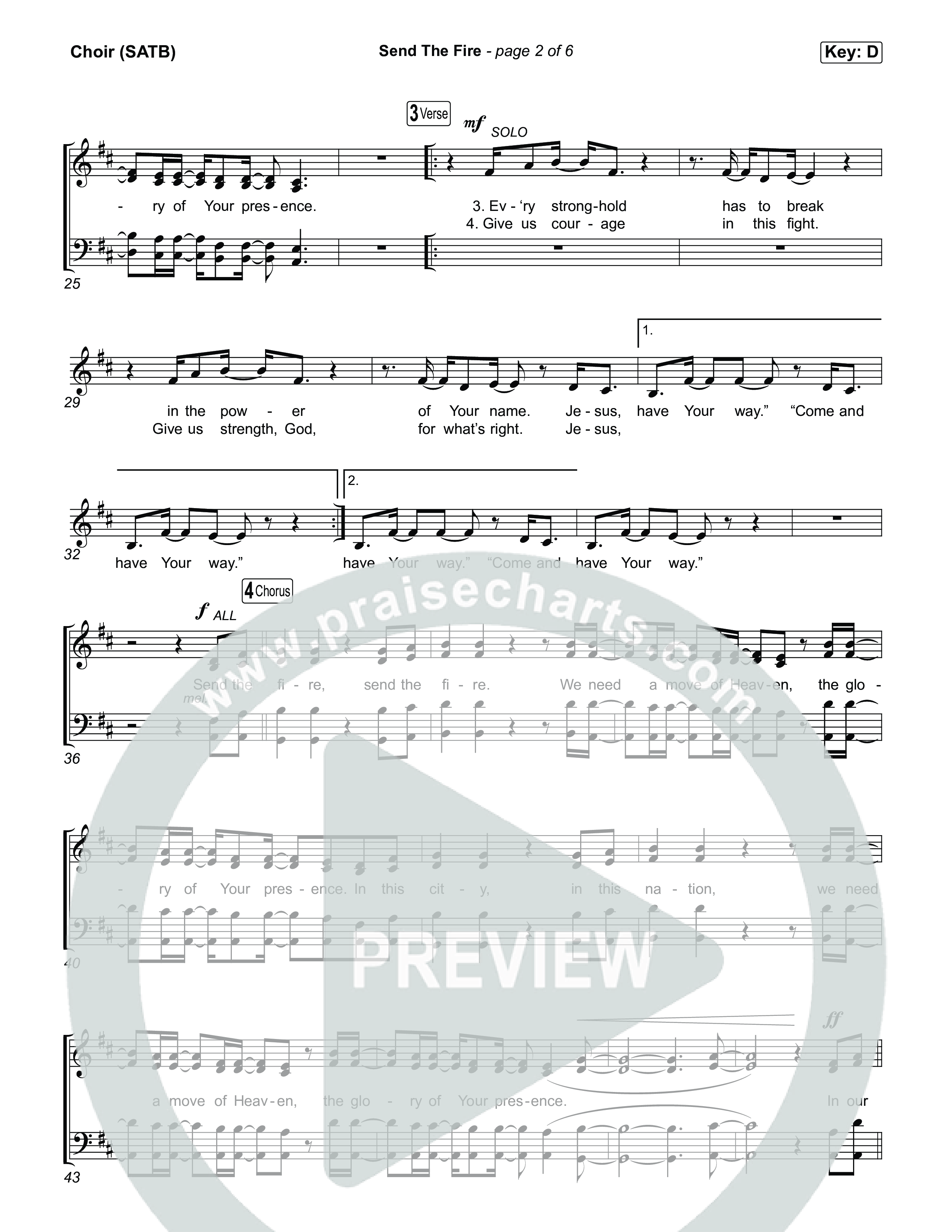 Send The Fire (Live) Choir Sheet (SATB) (Jesus Culture / Gas Street Music / Tim Hughes / Lindsey Arcado)