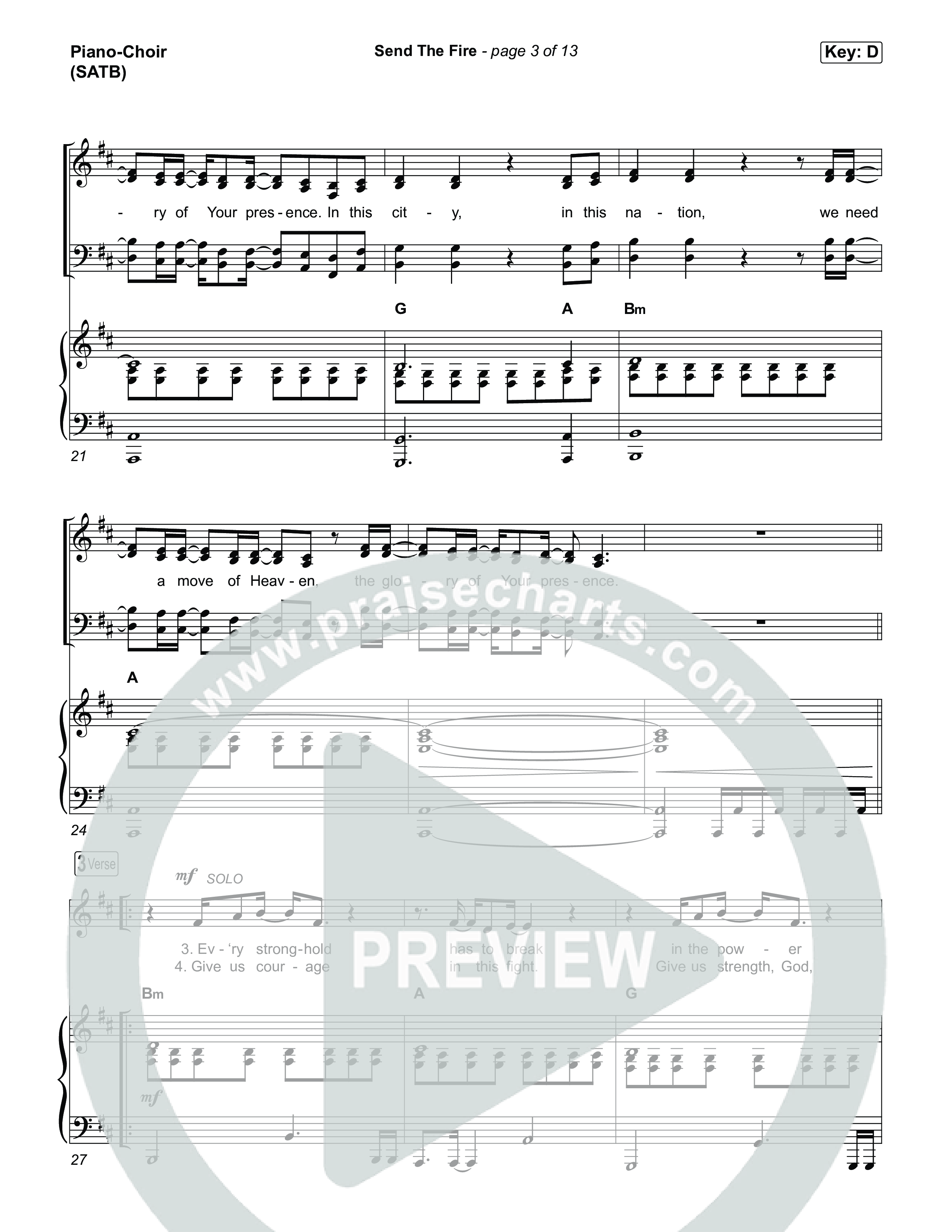 Send The Fire (Live) Piano/Vocal (SATB) (Jesus Culture / Gas Street Music / Tim Hughes / Lindsey Arcado)