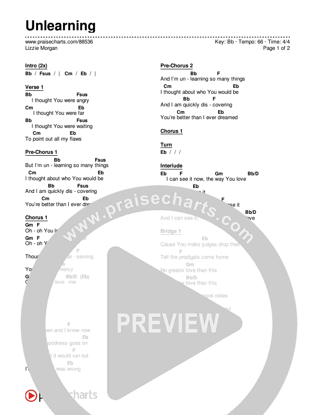 Unlearning Chords & Lyrics (Lizzie Morgan)