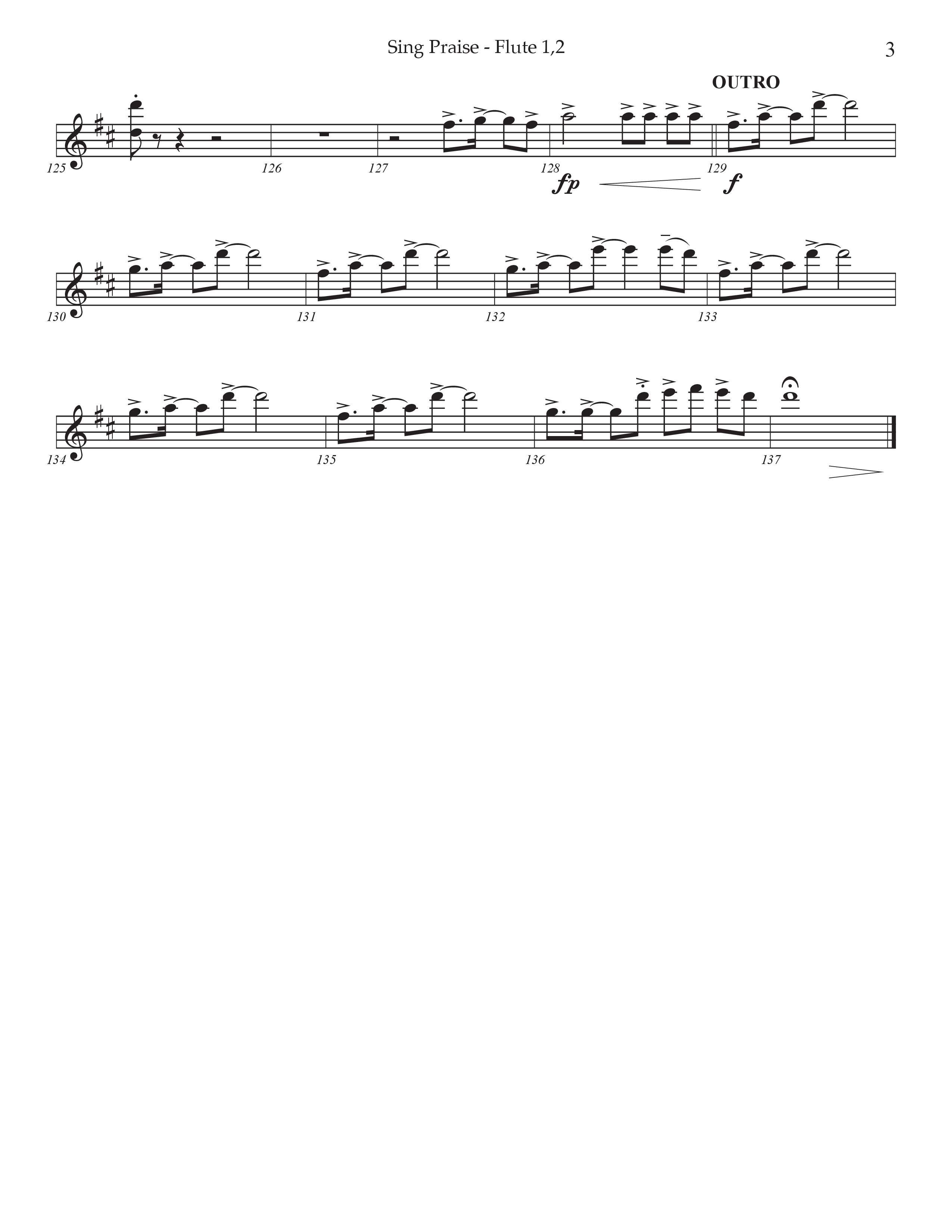 Sing Praise (Choral Anthem SATB) Flute 1/2 (Prestonwood Worship / Arr. Jonathan Walker)