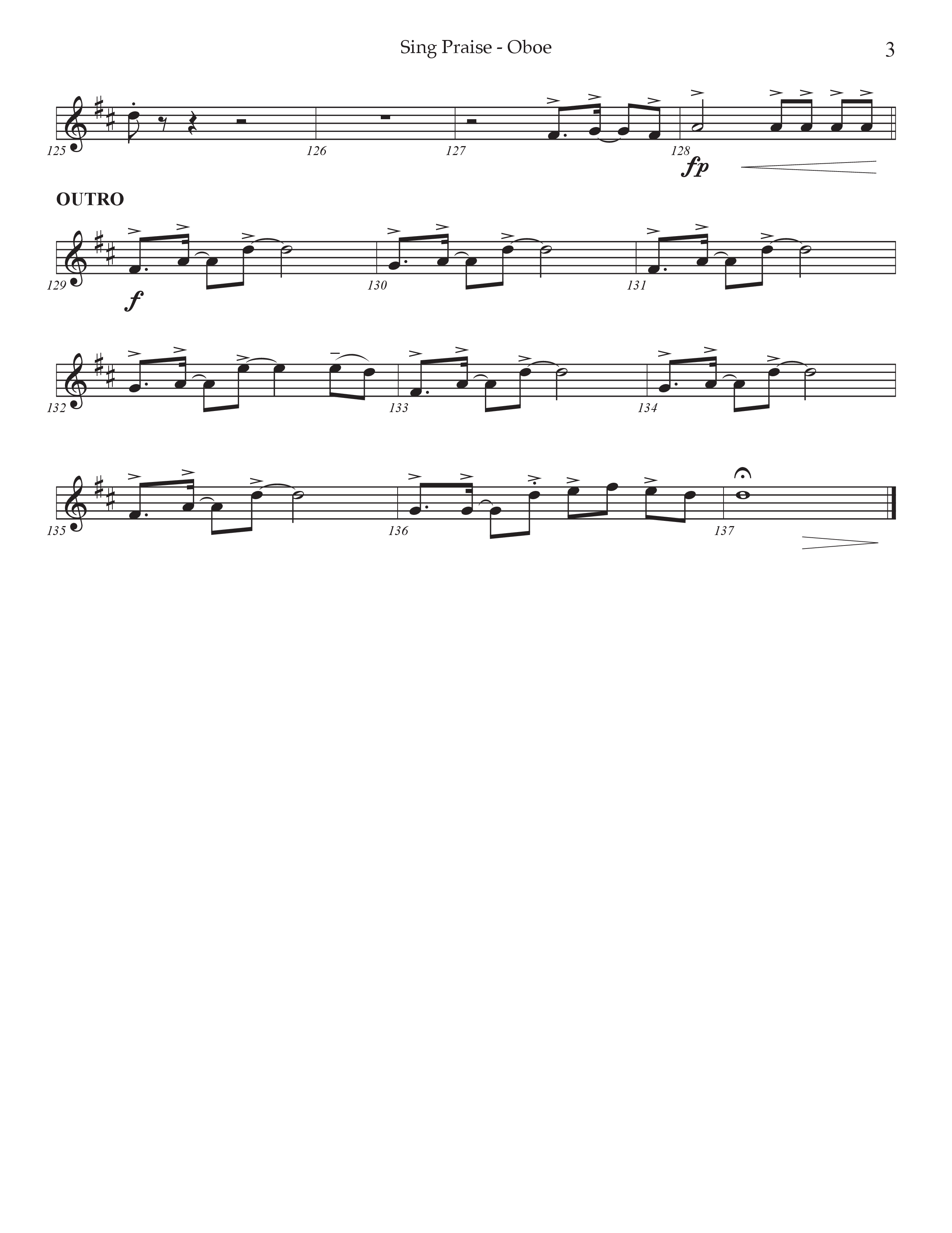 Sing Praise (Choral Anthem SATB) Oboe (Prestonwood Worship / Arr. Jonathan Walker)