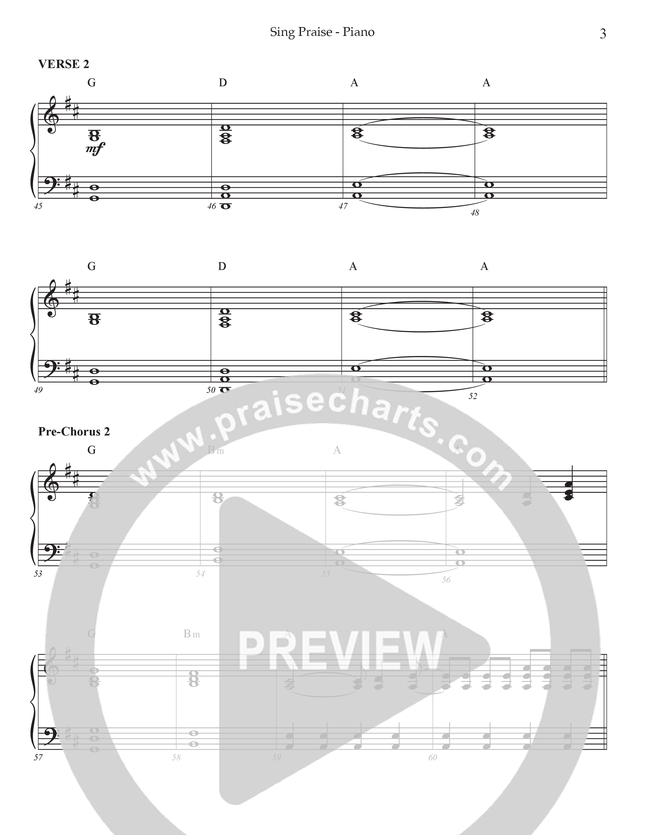 Sing Praise (Choral Anthem SATB) Piano Sheet (Prestonwood Worship / Arr. Jonathan Walker)