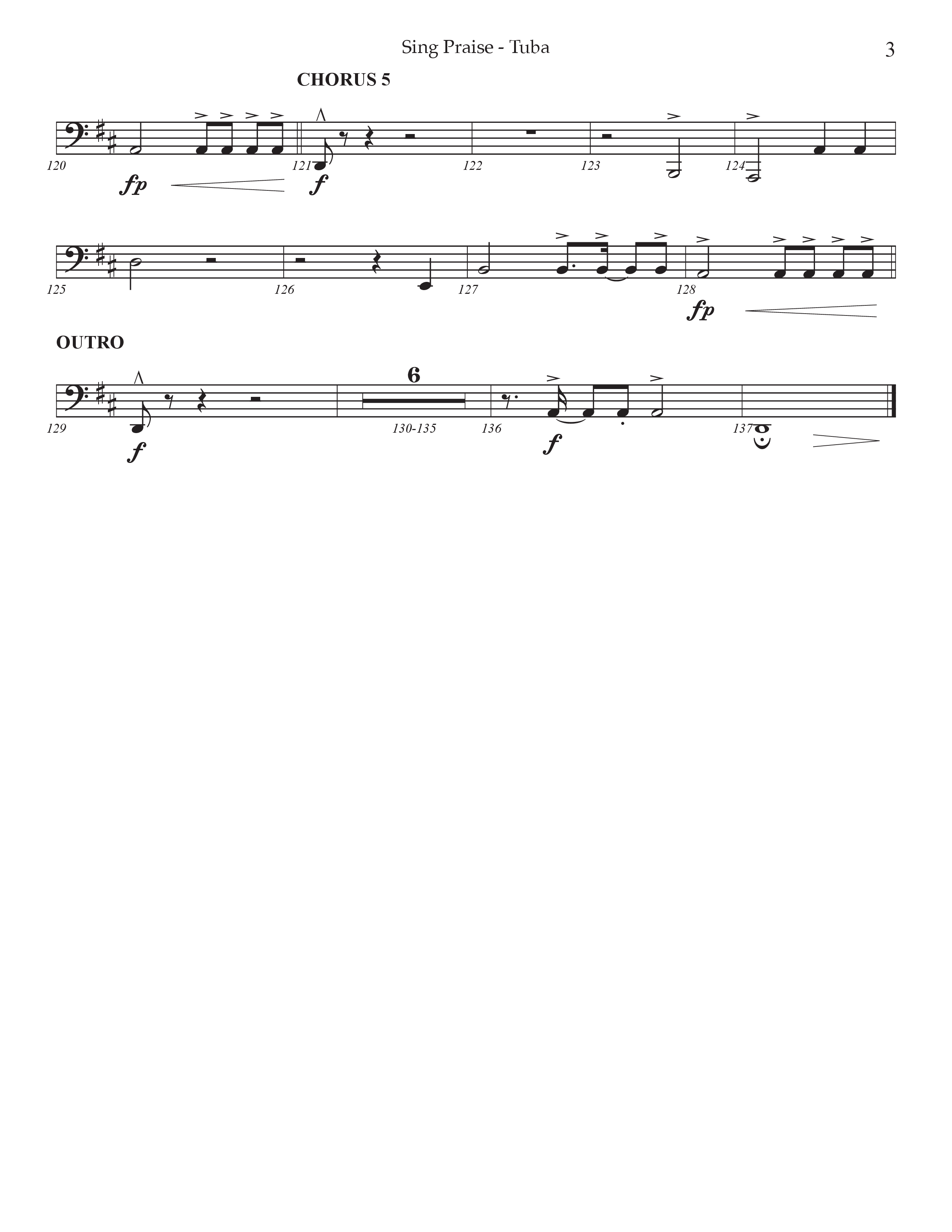 Sing Praise (Choral Anthem SATB) Tuba (Prestonwood Worship / Arr. Jonathan Walker)
