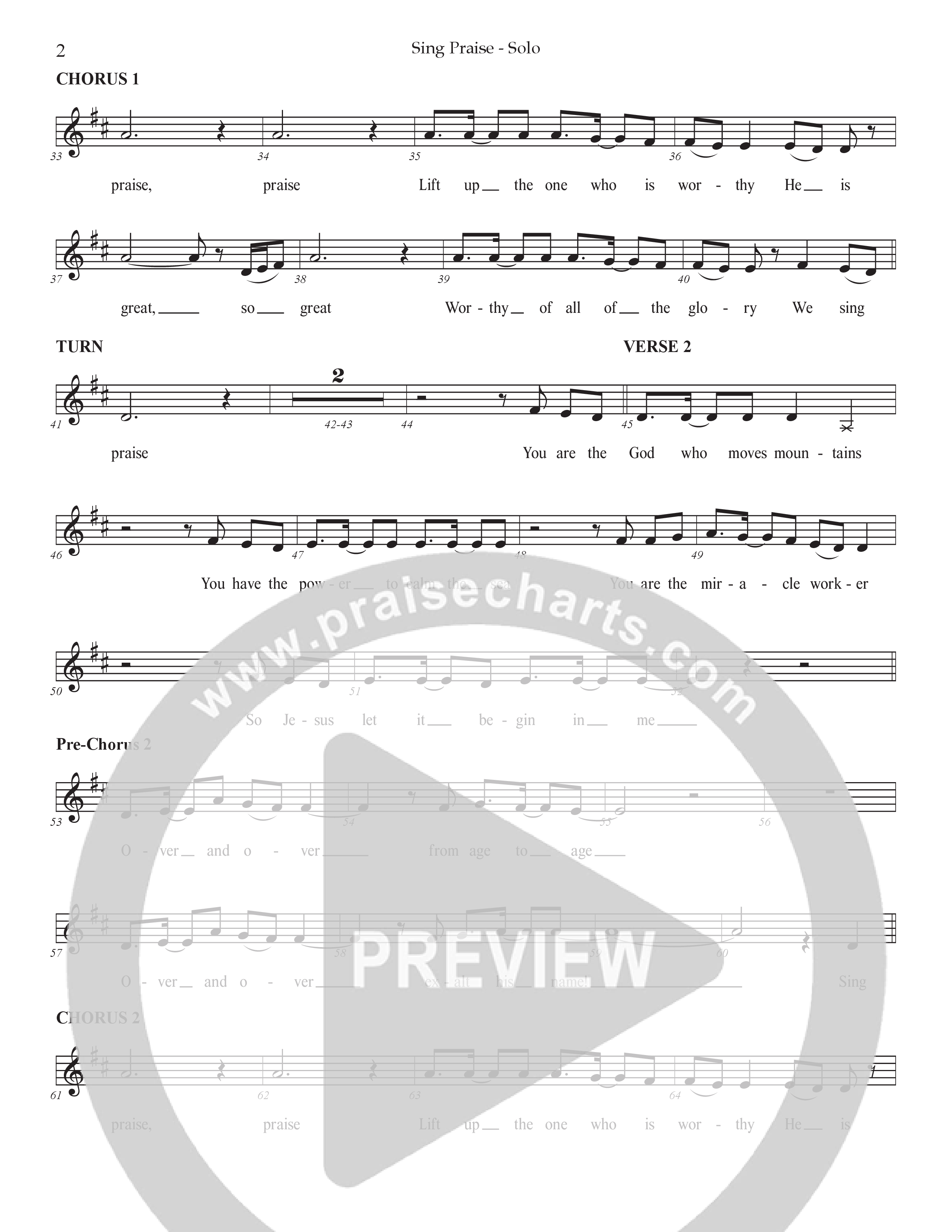 Sing Praise (Choral Anthem SATB) Vocal Solo (Prestonwood Worship / Arr. Jonathan Walker)