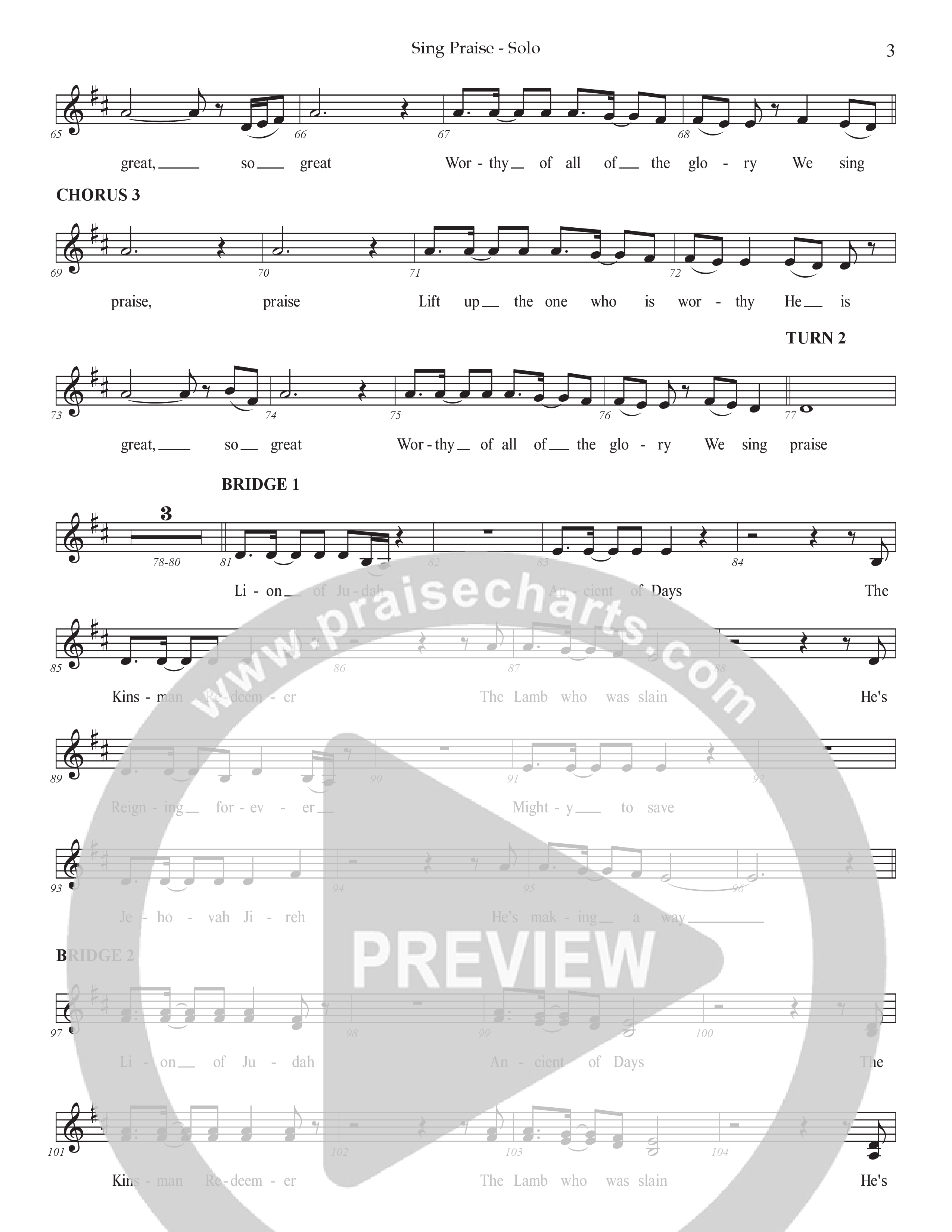 Sing Praise (Choral Anthem SATB) Vocal Solo (Prestonwood Worship / Arr. Jonathan Walker)
