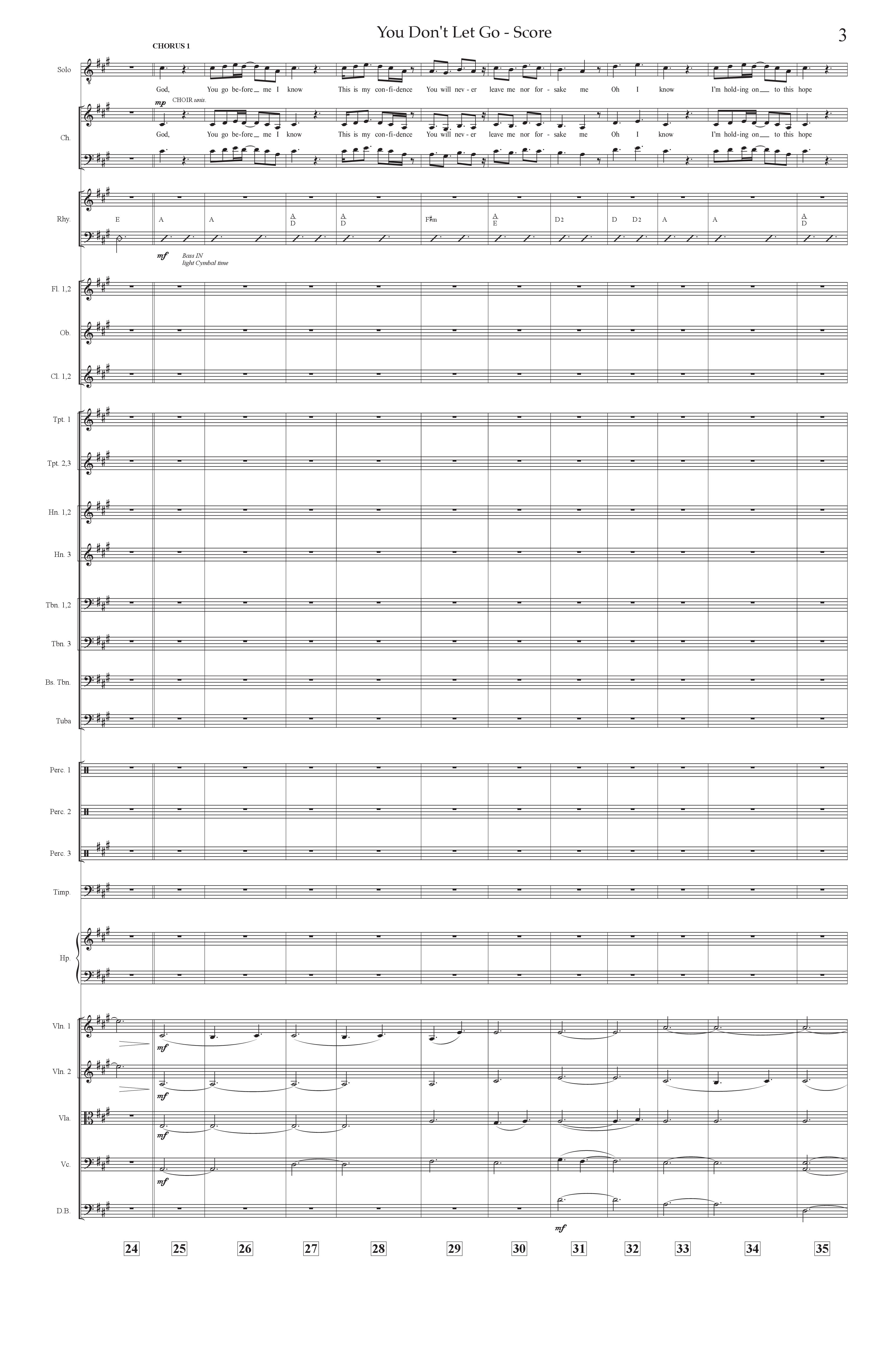 You Don't Let Go (Choral Anthem SATB) Conductor's Score (Prestonwood Worship / Arr. Jonathan Walker)