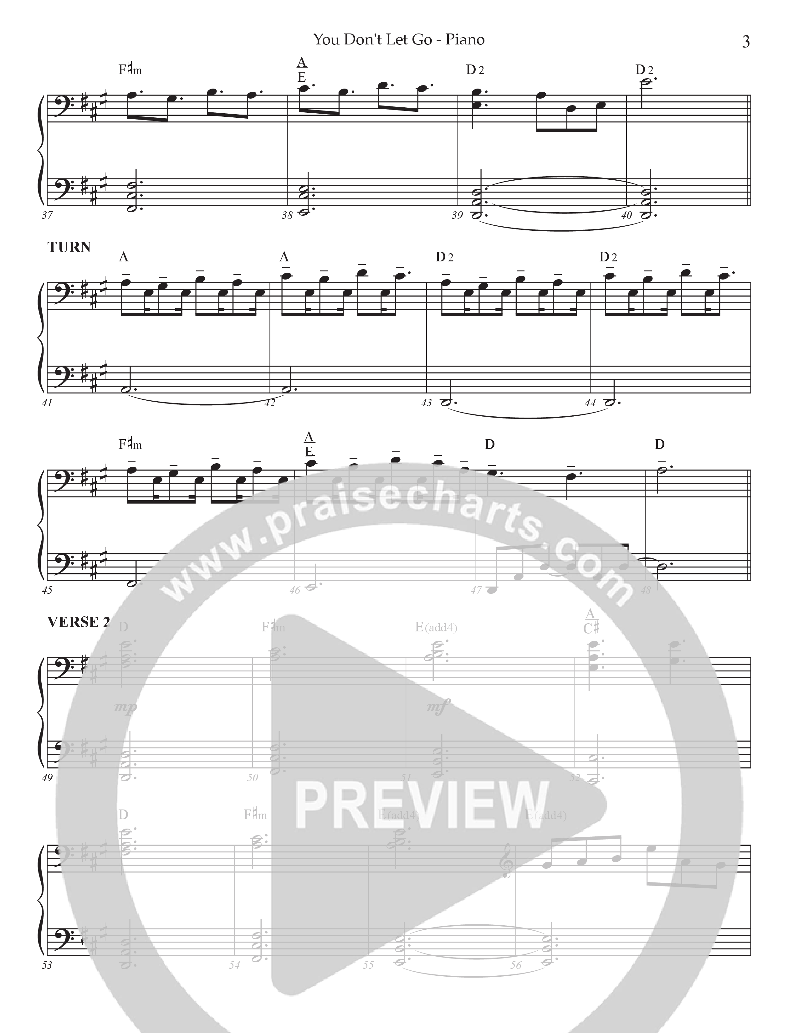 You Don't Let Go (Choral Anthem SATB) Piano Sheet (Prestonwood Worship / Arr. Jonathan Walker)