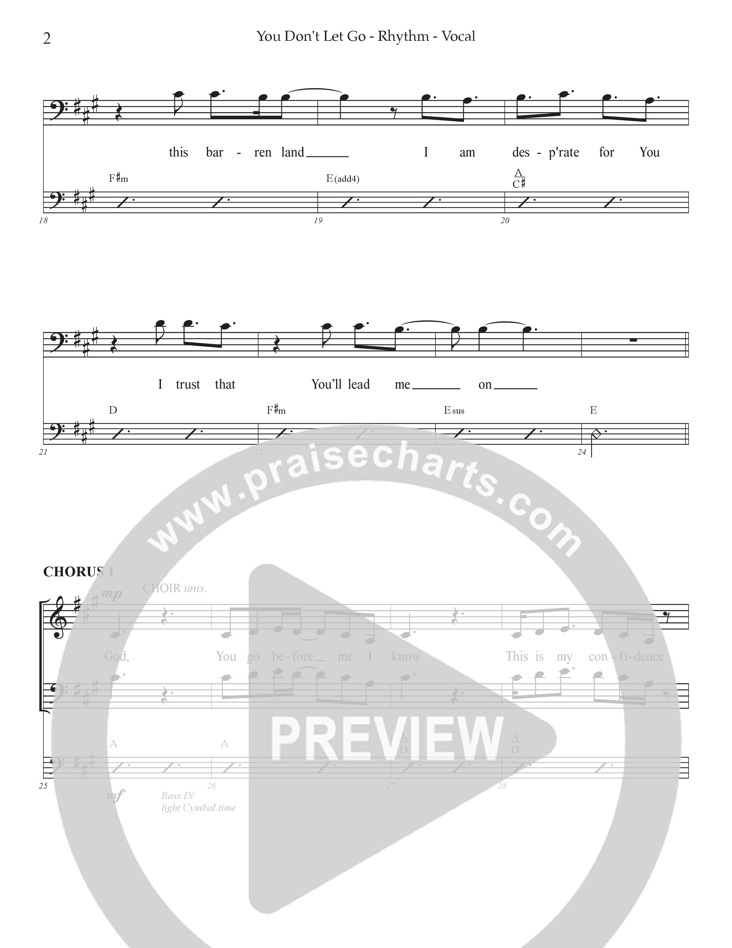 You Don't Let Go (Choral Anthem SATB) Rhythm/Vocal (Prestonwood Worship / Arr. Jonathan Walker)